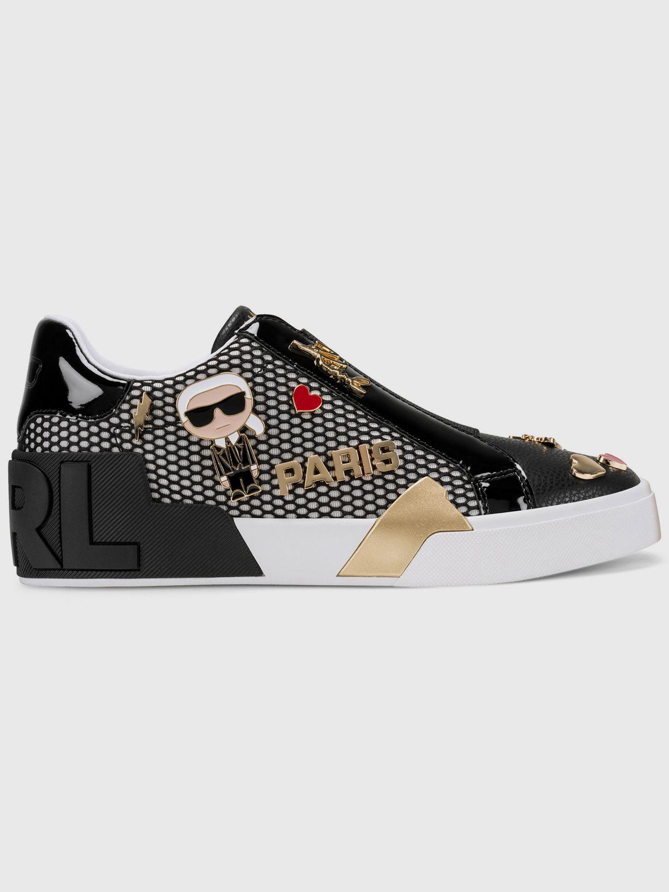 Zapatilla laceless Mavise apliques Negro Karl Lagerfeld-4