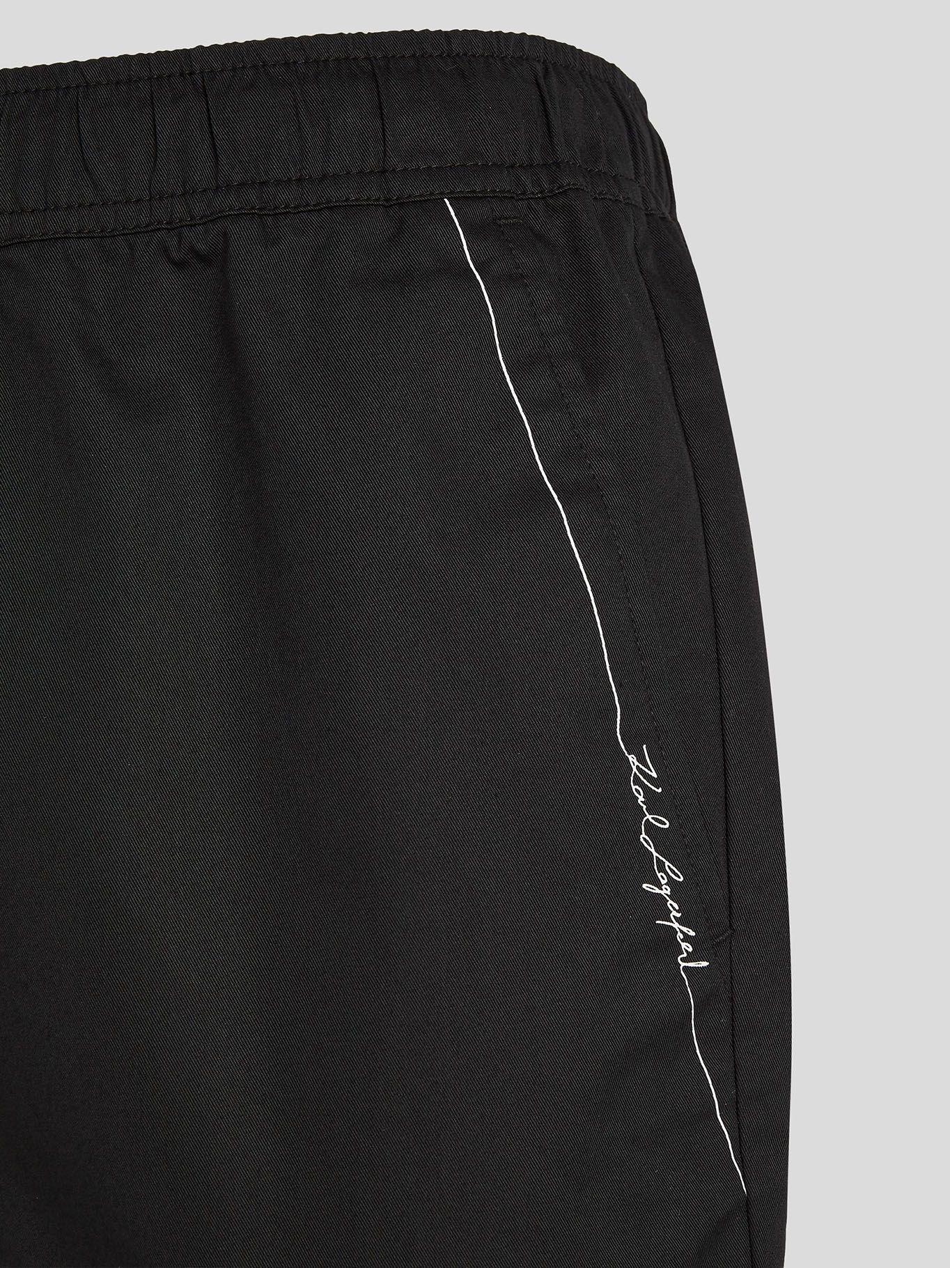 Pantalón de sarga - Signature Line Negro Karl Lagerfeld-2