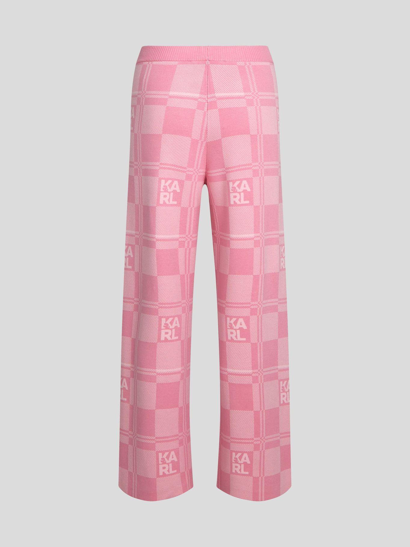 Pantalón varsity con cuadros Rosado Karl Lagerfeld-1