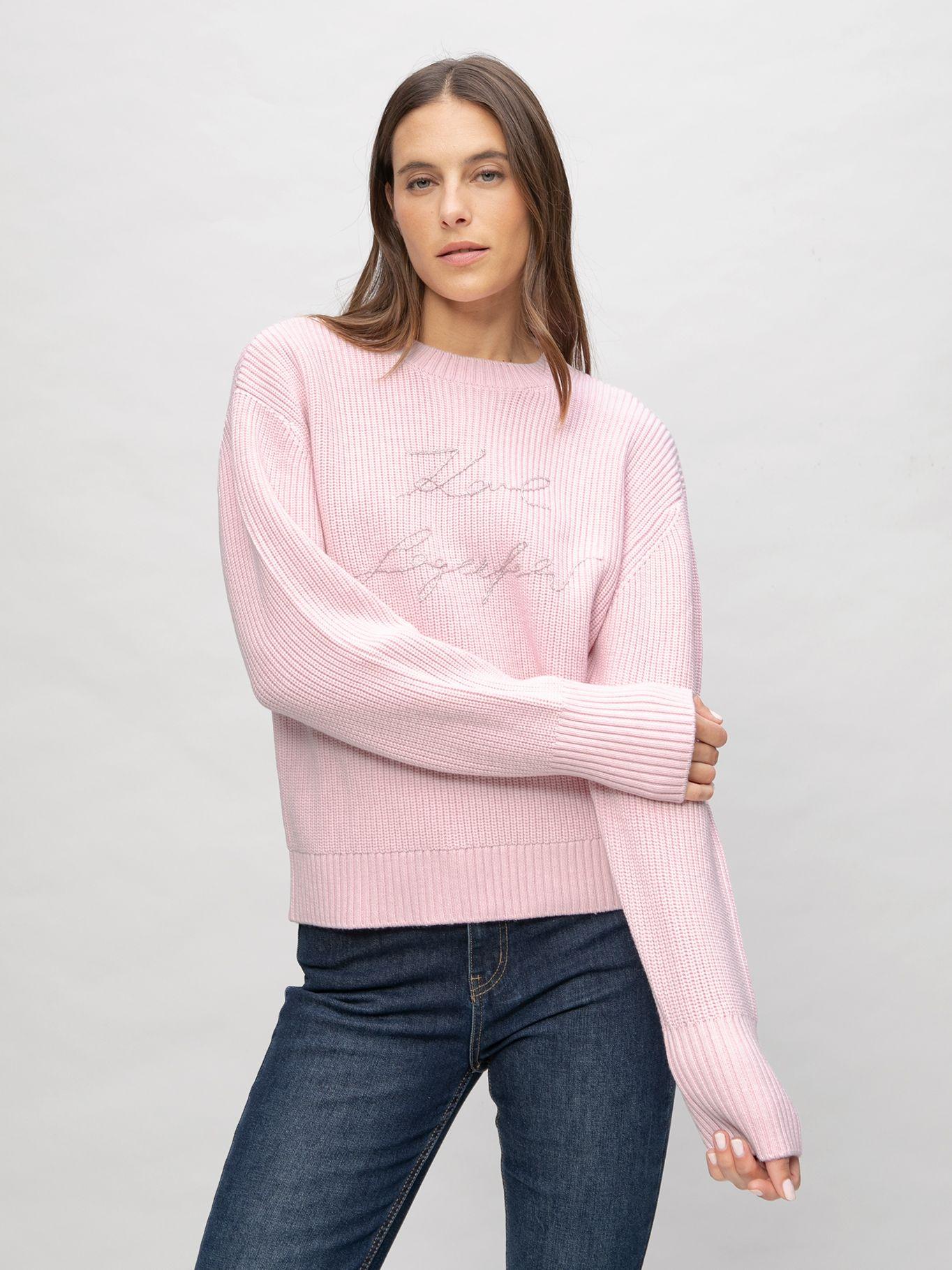 Sweater de cuello redondo Rosado Karl Lagerfeld-3