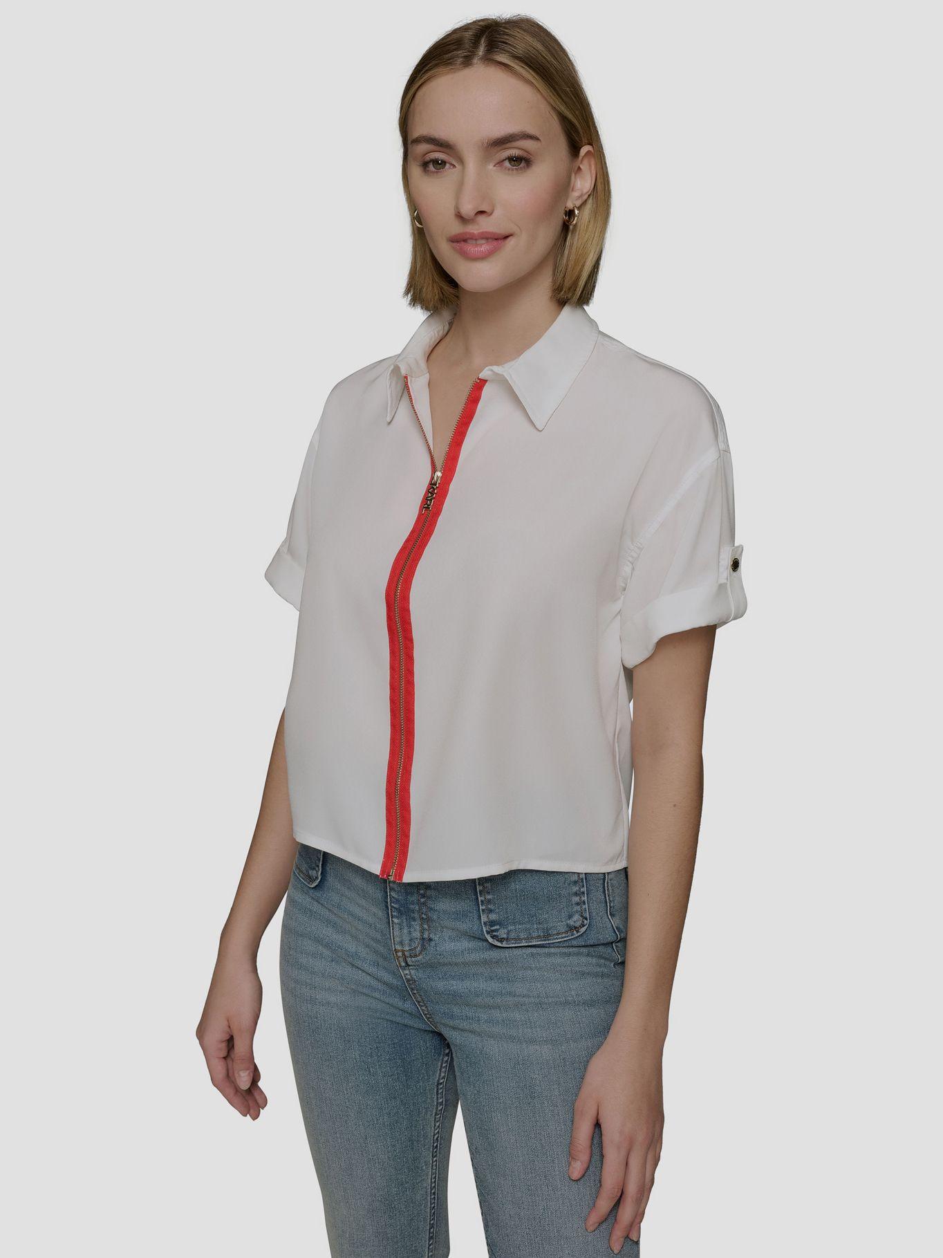 Blusa con cremallera Blanco Karl Lagerfeld-0