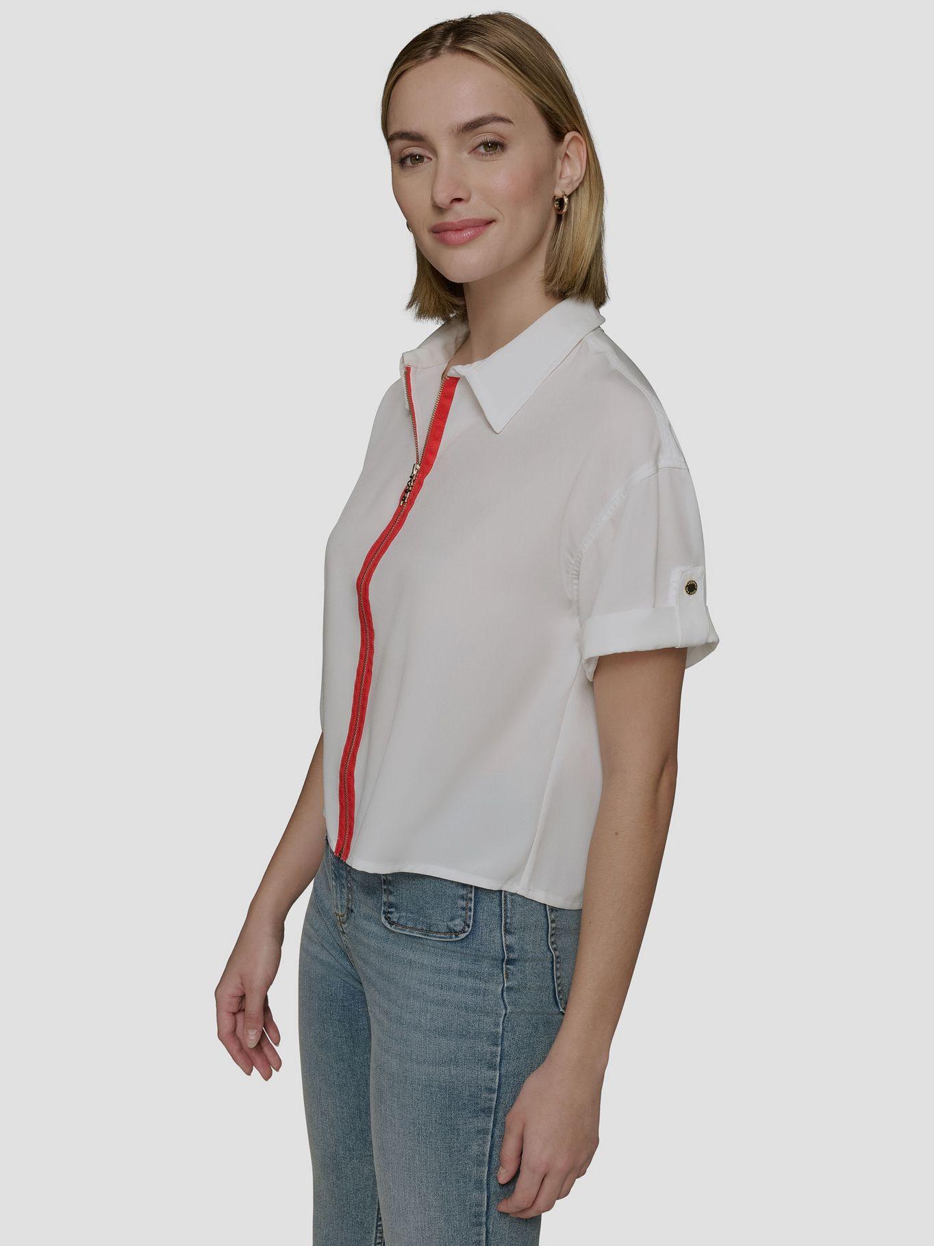 Blusa con cremallera Blanco Karl Lagerfeld-3