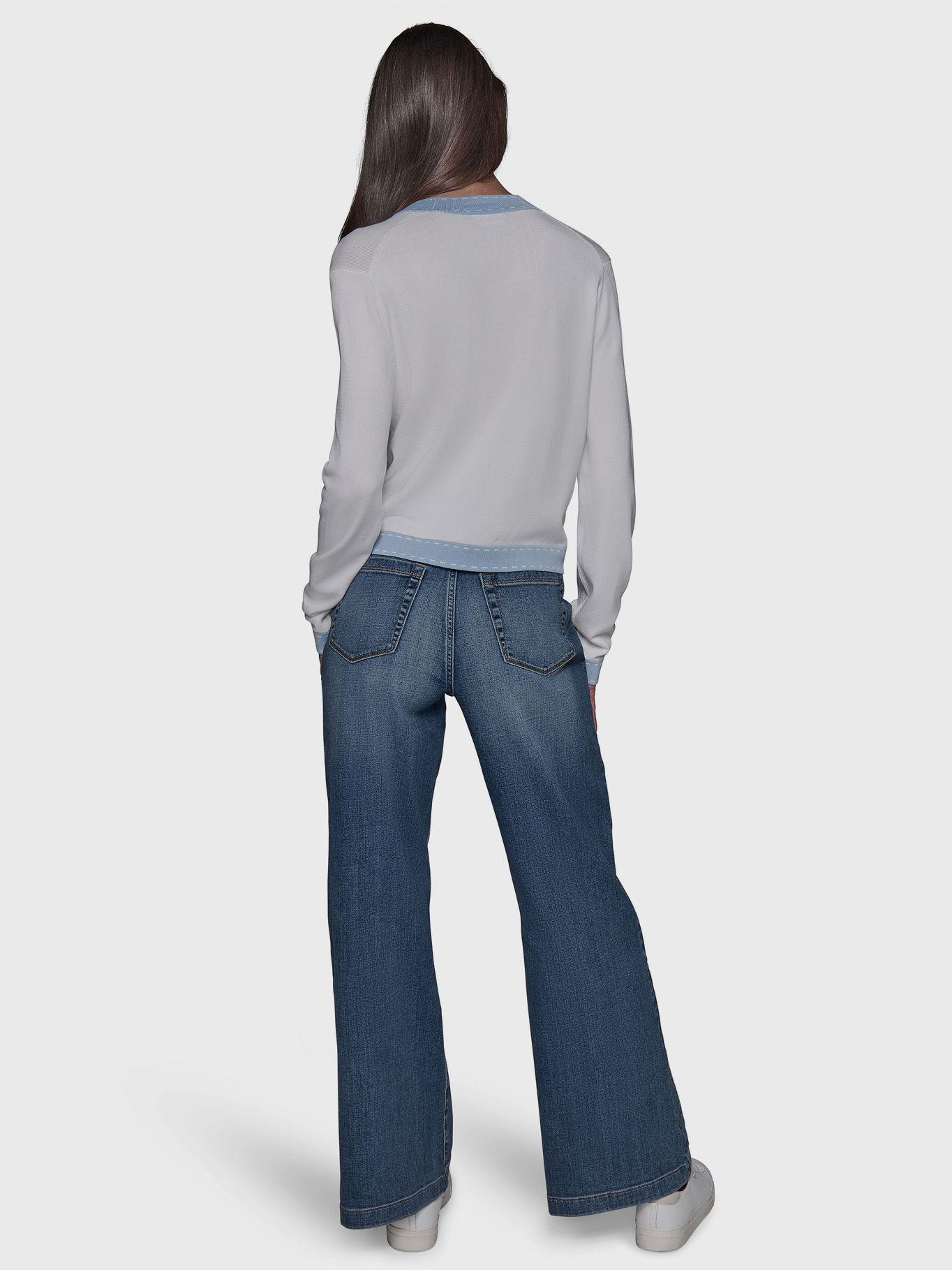 Sweater con escote en V Celeste Karl Lagerfeld-2