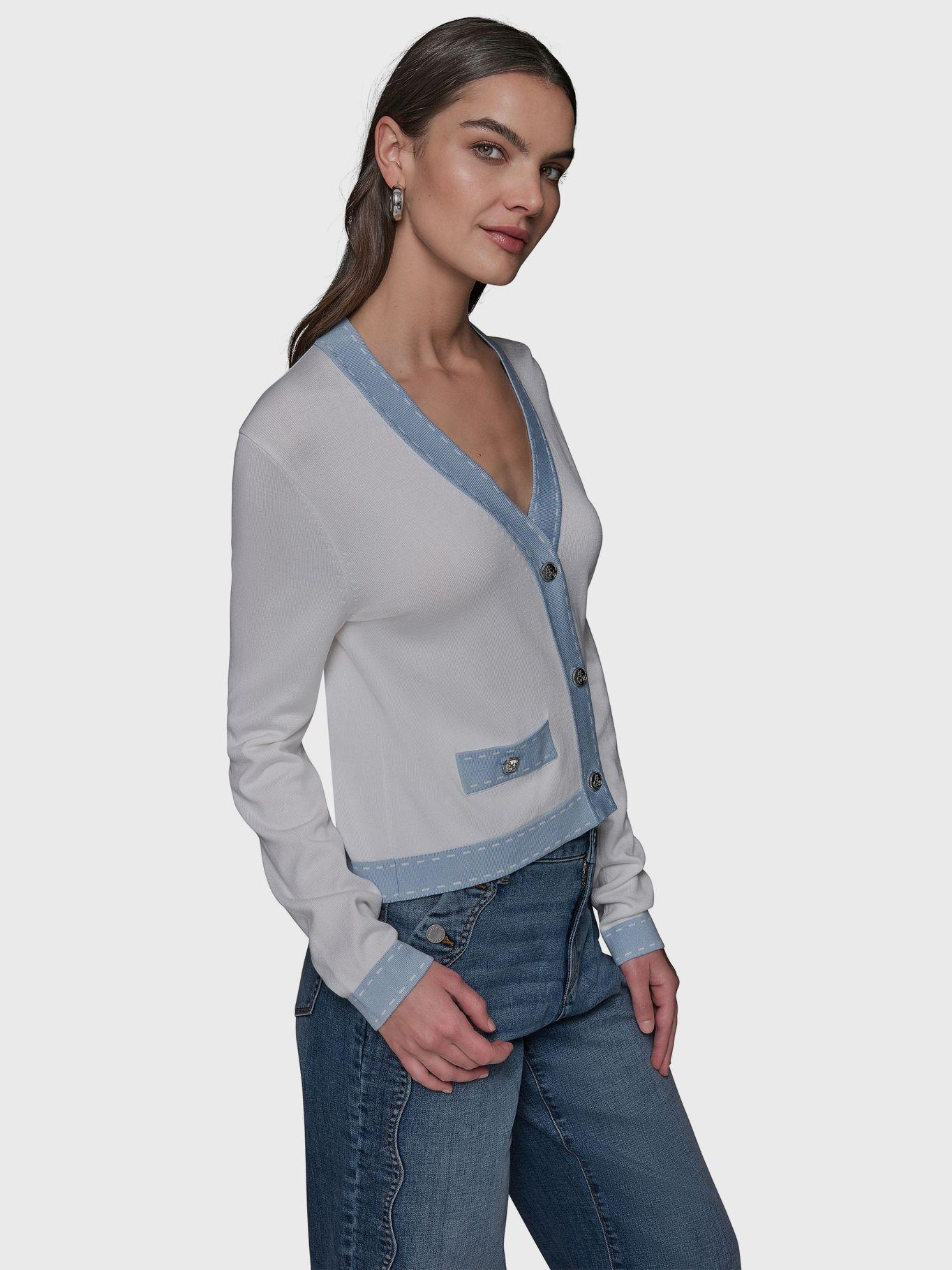 Sweater con escote en V Celeste Karl Lagerfeld-3