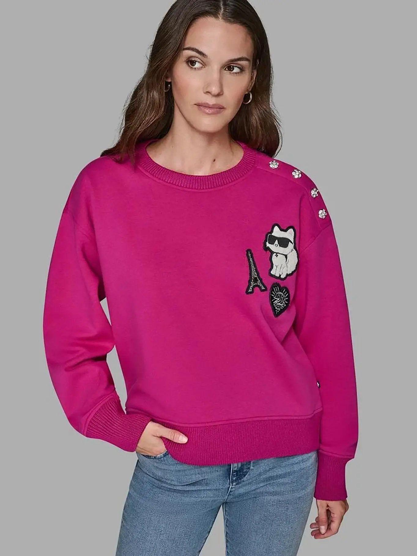 Polerón con parche de Choupette Fucsia Karl Lagerfeld-0