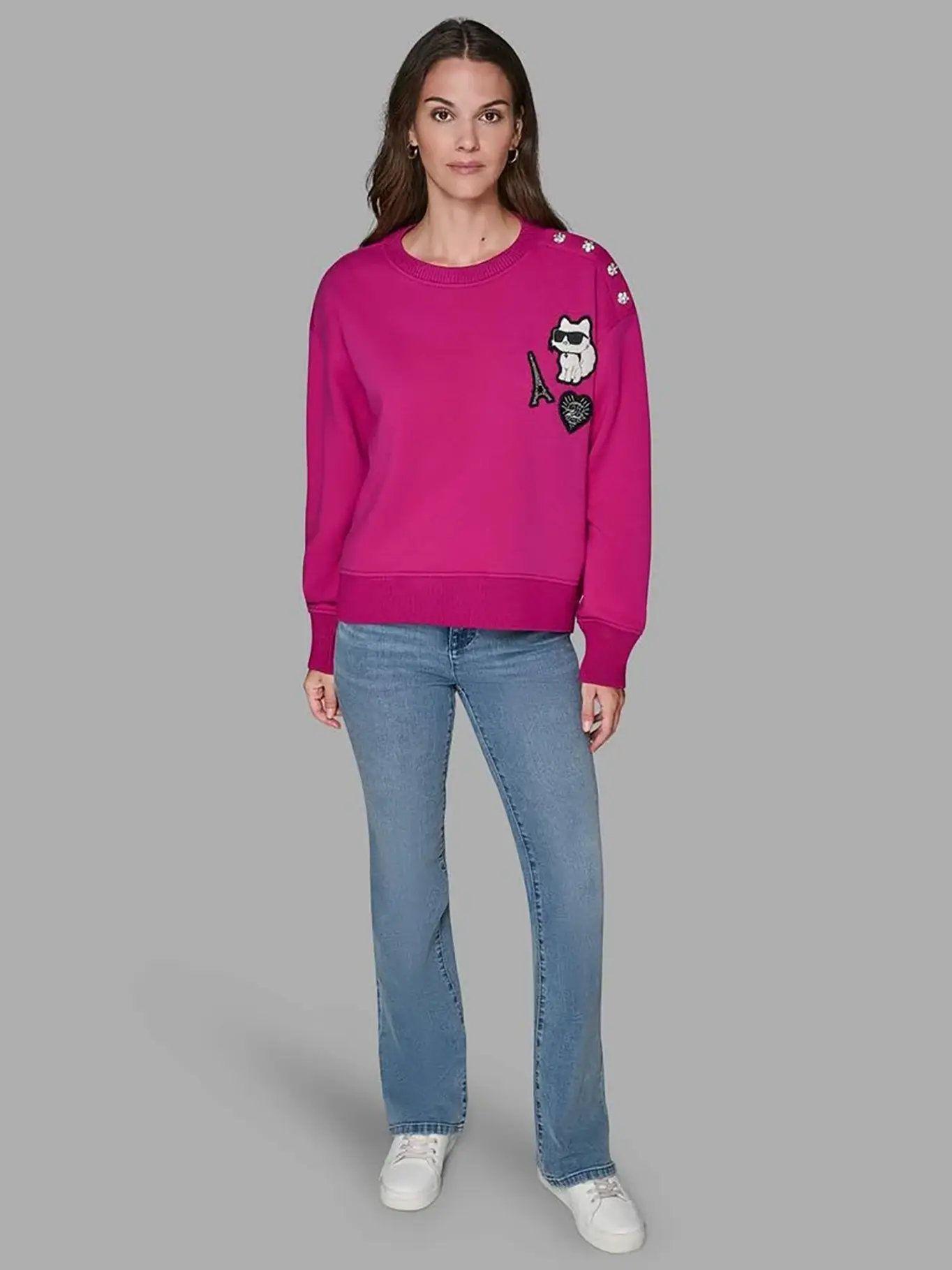 Polerón con parche de Choupette Fucsia Karl Lagerfeld-1