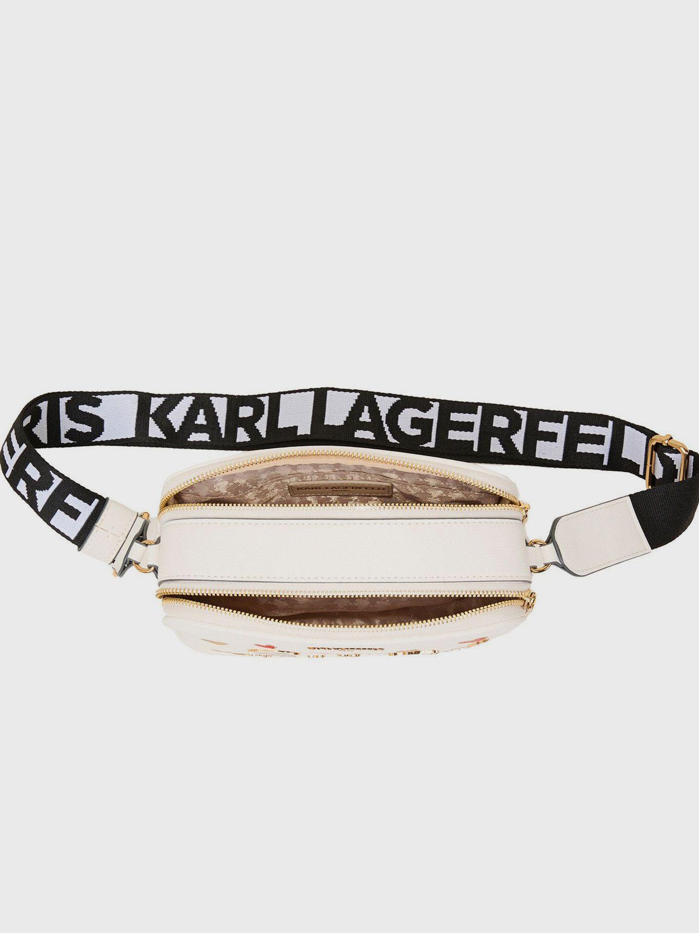 Cartera cruzada Maybelle de pinesBlanco Karl Lagerfeld-2