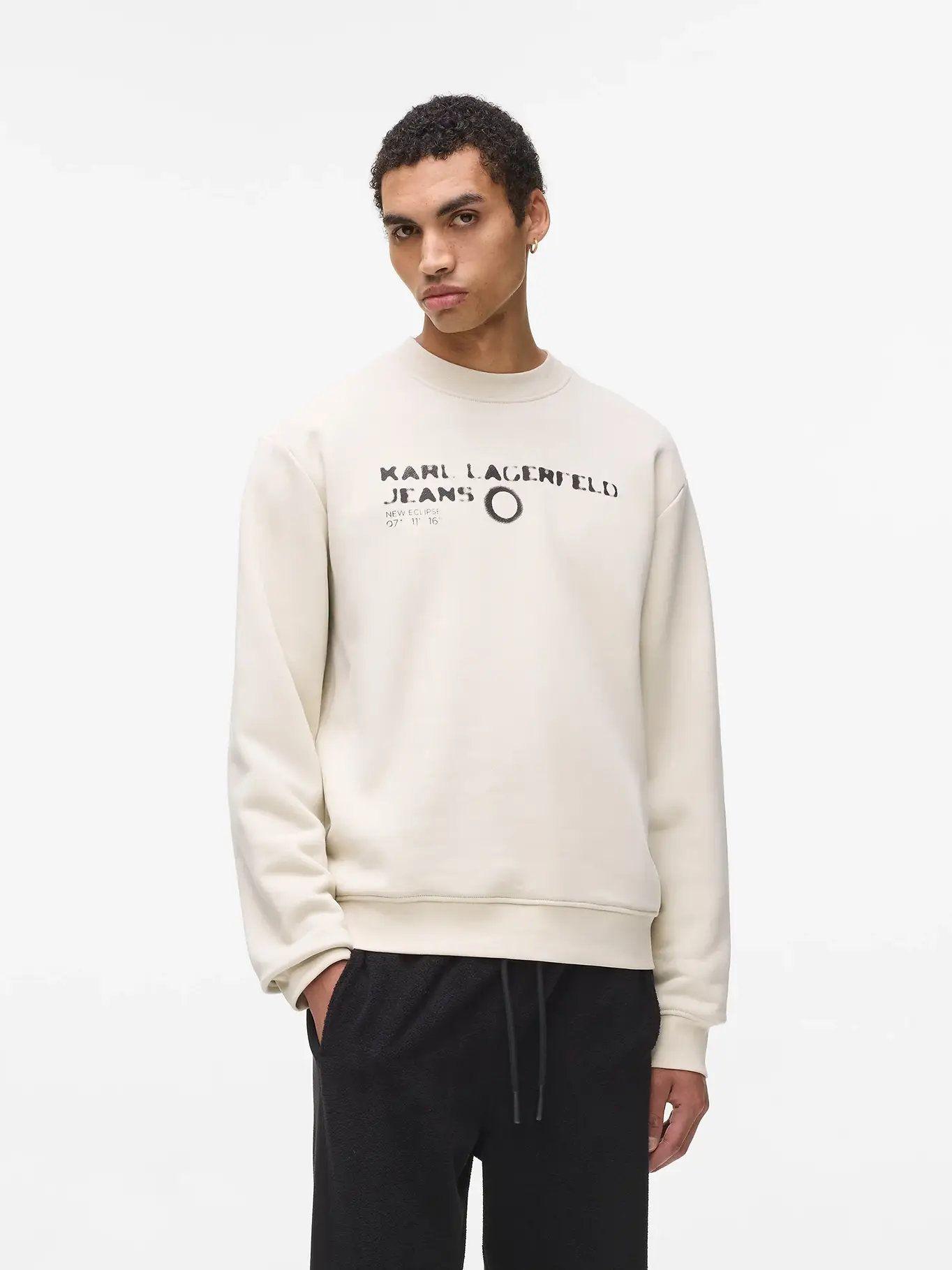 Polerón regular con logo eclipse Blanco Karl Lagerfeld-0