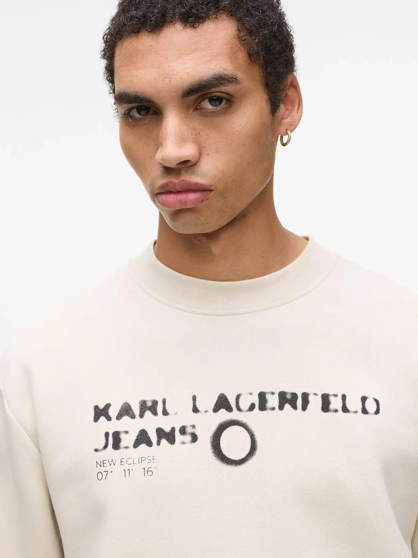 Polerón regular con logo eclipse Blanco Karl Lagerfeld-3