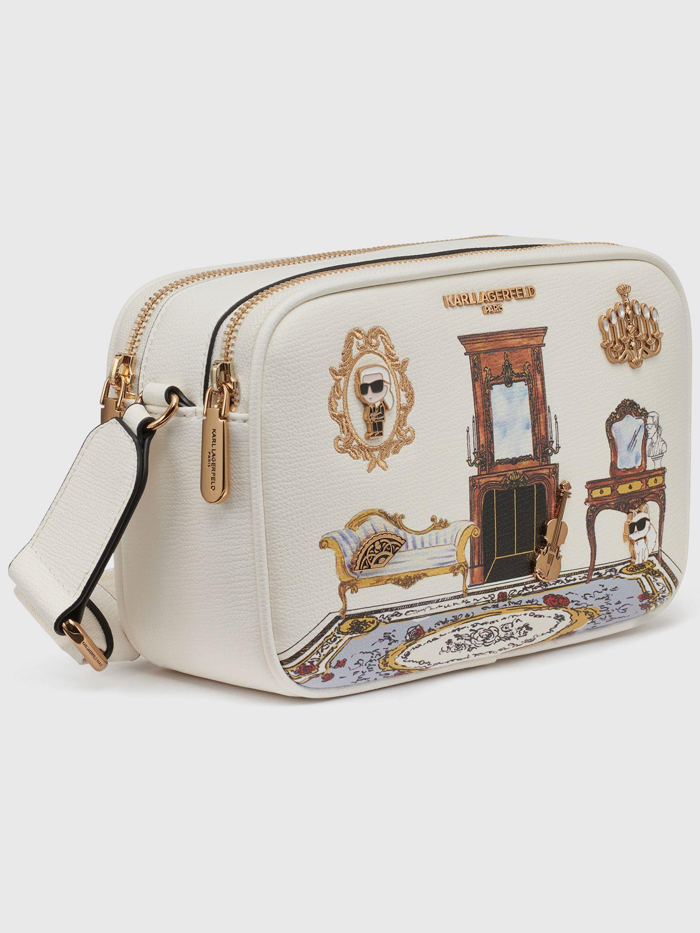 Cartera bandolera Maybelle 2 BM gráfico Blanco-3