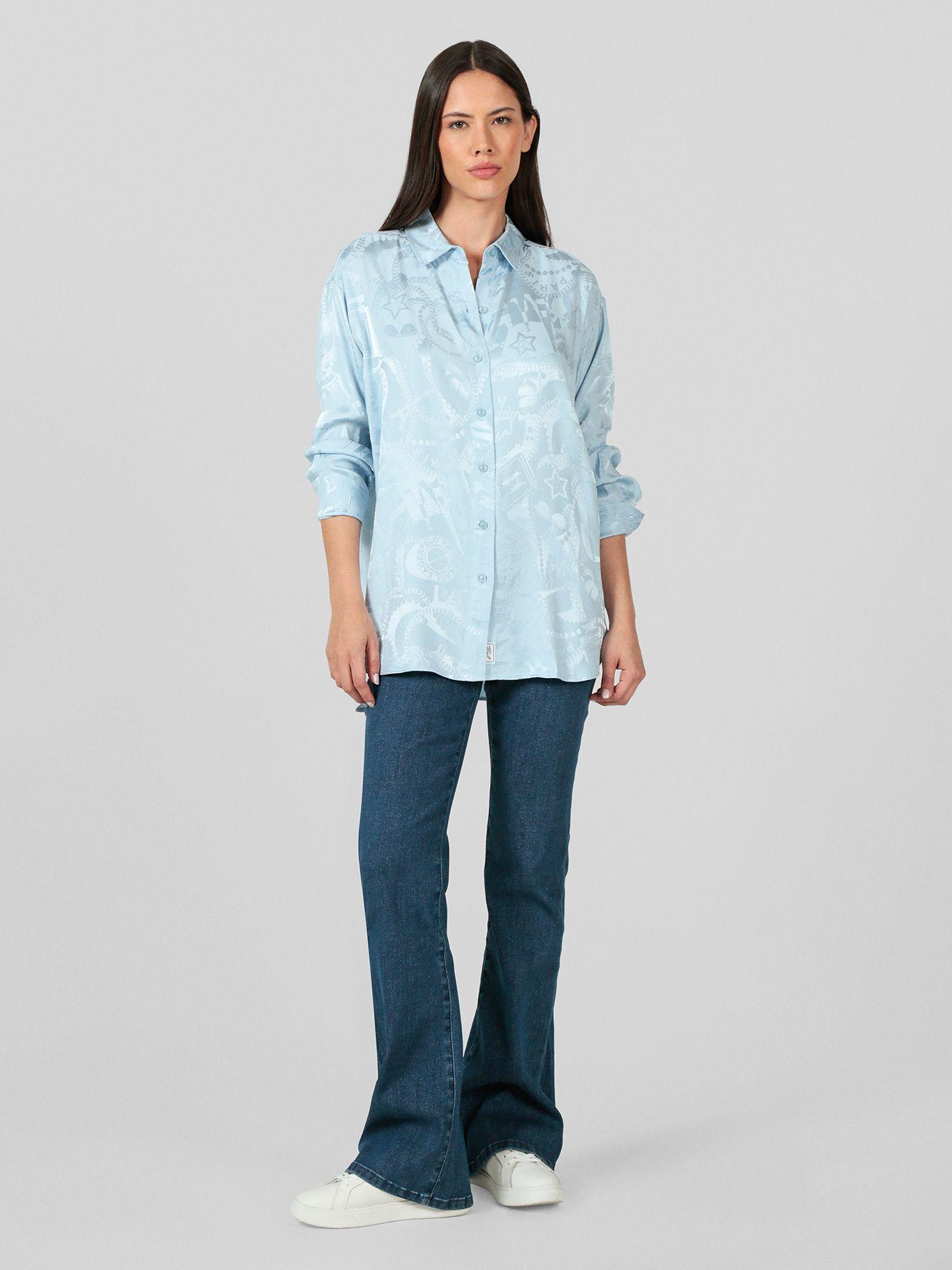 Camisa oversize con logotipo Azul Karl Lagerfeld-1