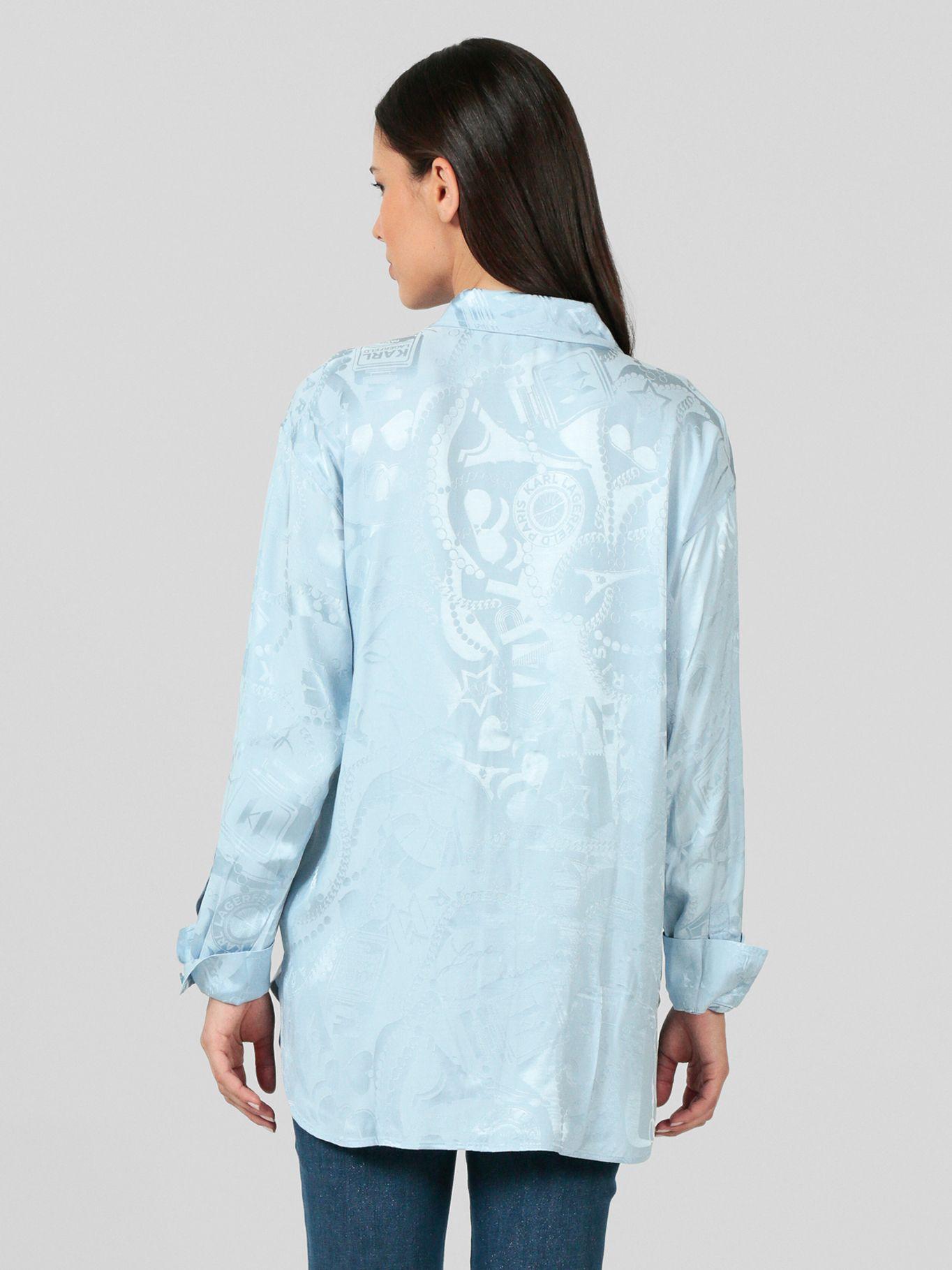 Camisa oversize con logotipo Azul Karl Lagerfeld-2