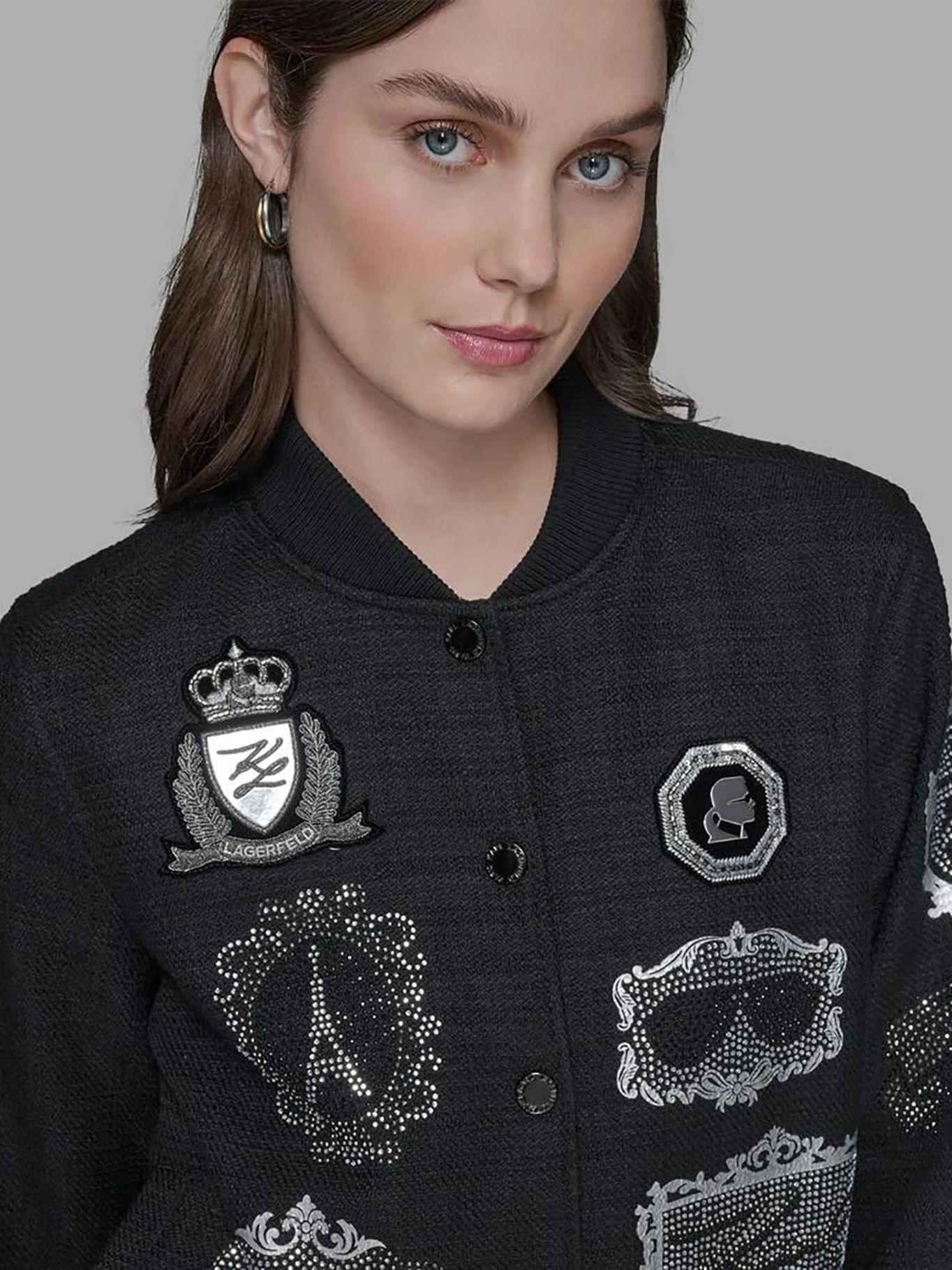 Chaqueta bomber con motivos Karl Negro Karl Lagerfeld-4