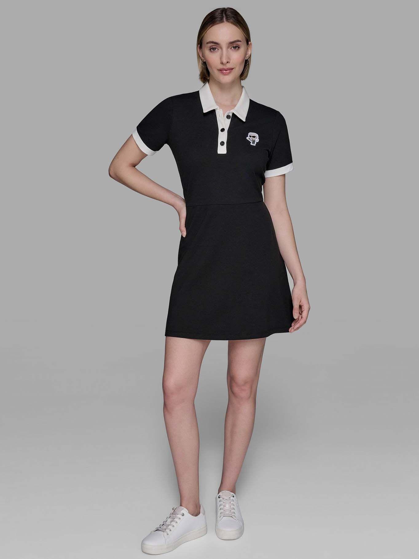 Vestido polo - ESSENTIALS Negro Karl Lagerfeld-1