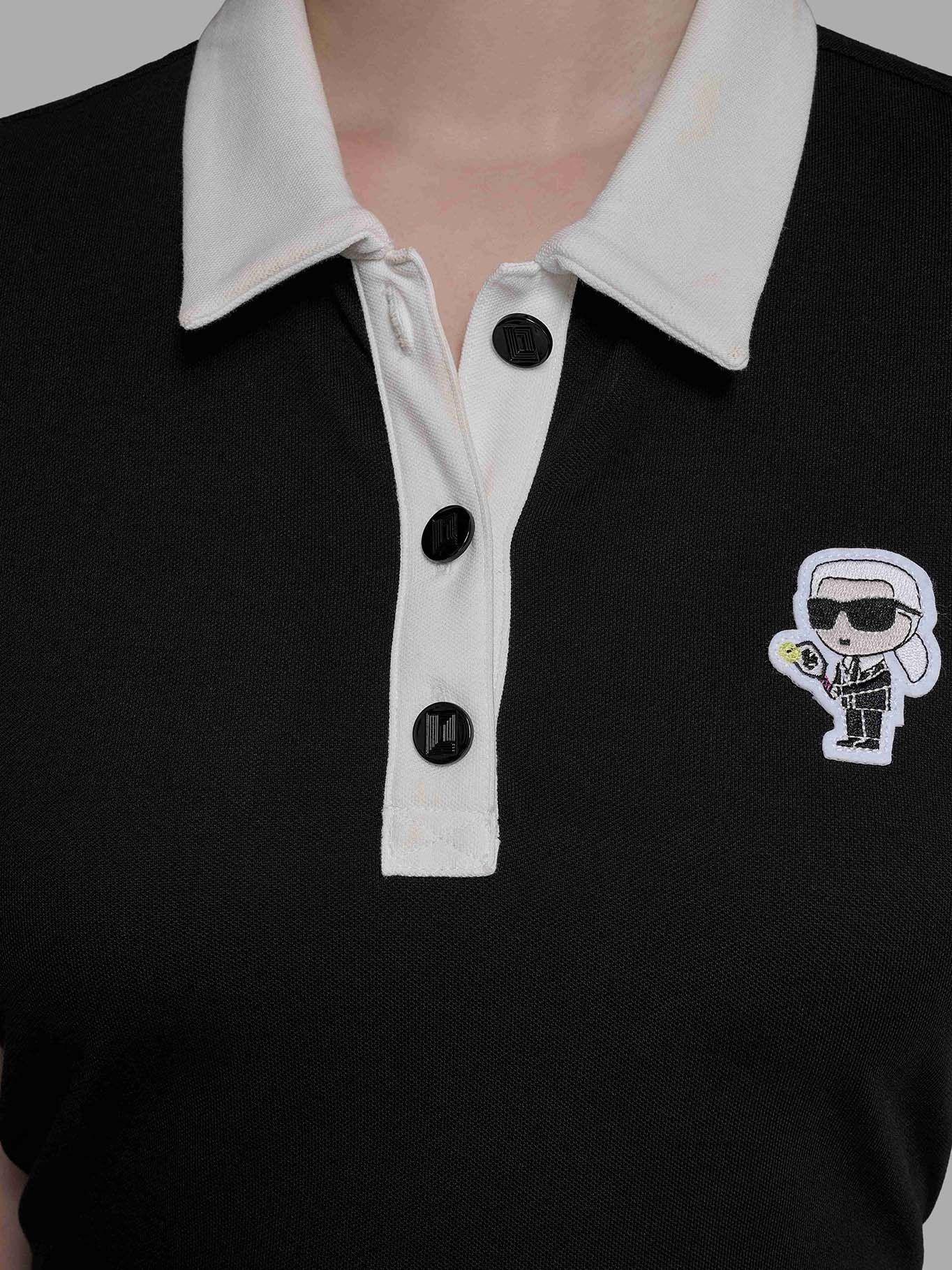 Vestido polo - ESSENTIALS Negro Karl Lagerfeld-5