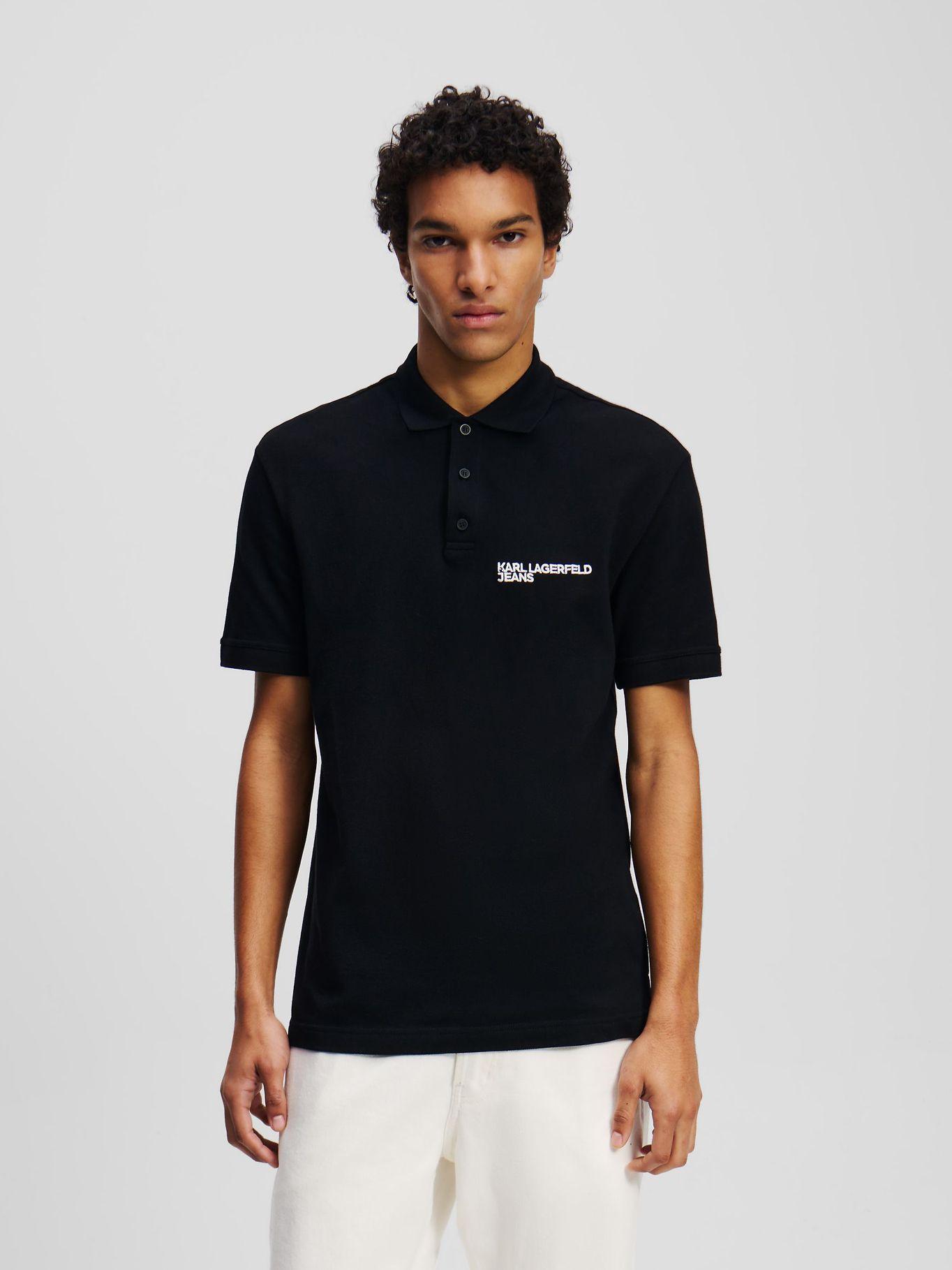 Polo regular con logotipo Negro Karl Lagerfeld-0