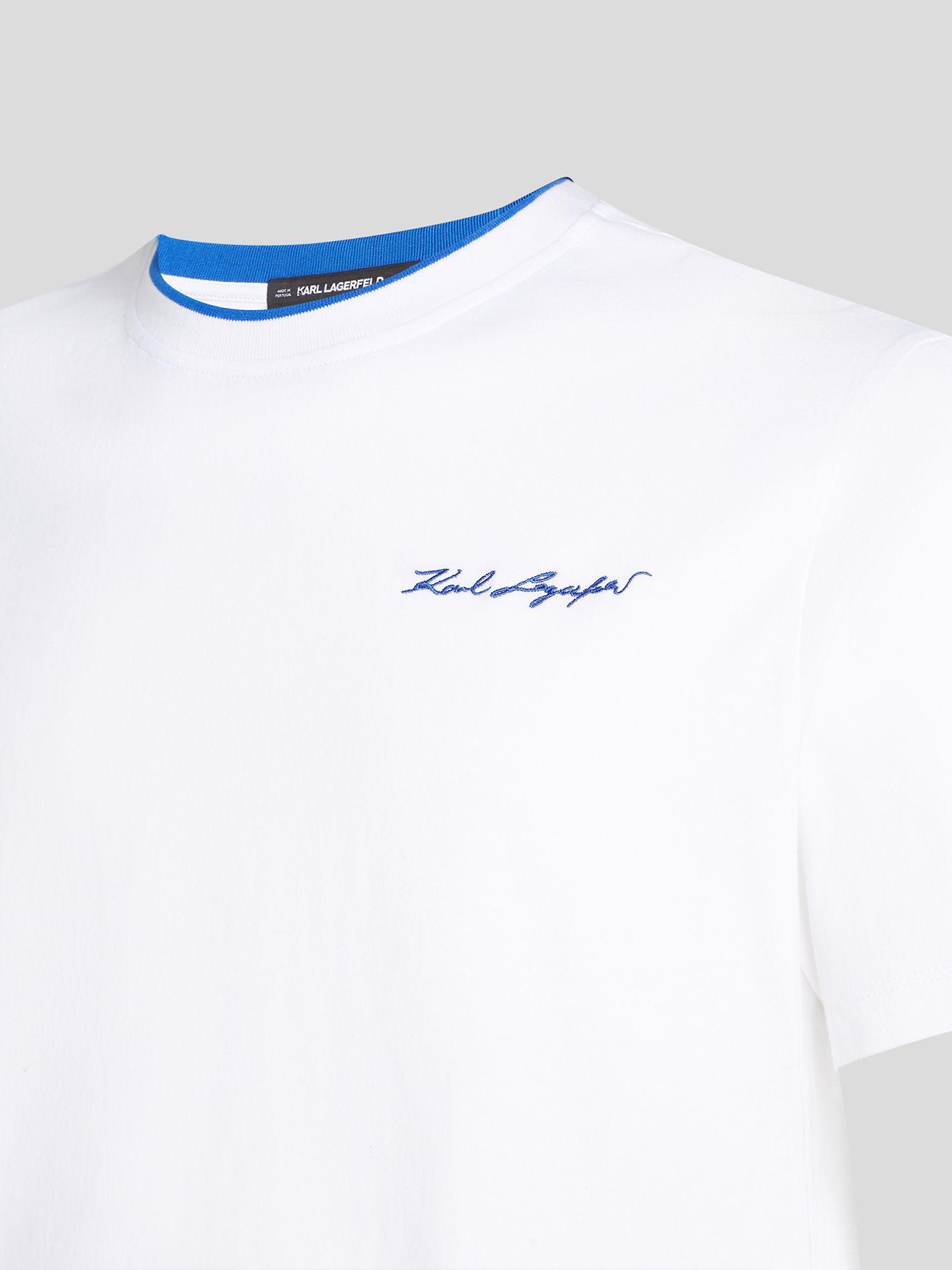 Polera con detalles en contraste Blanco Karl Lagerfeld-2
