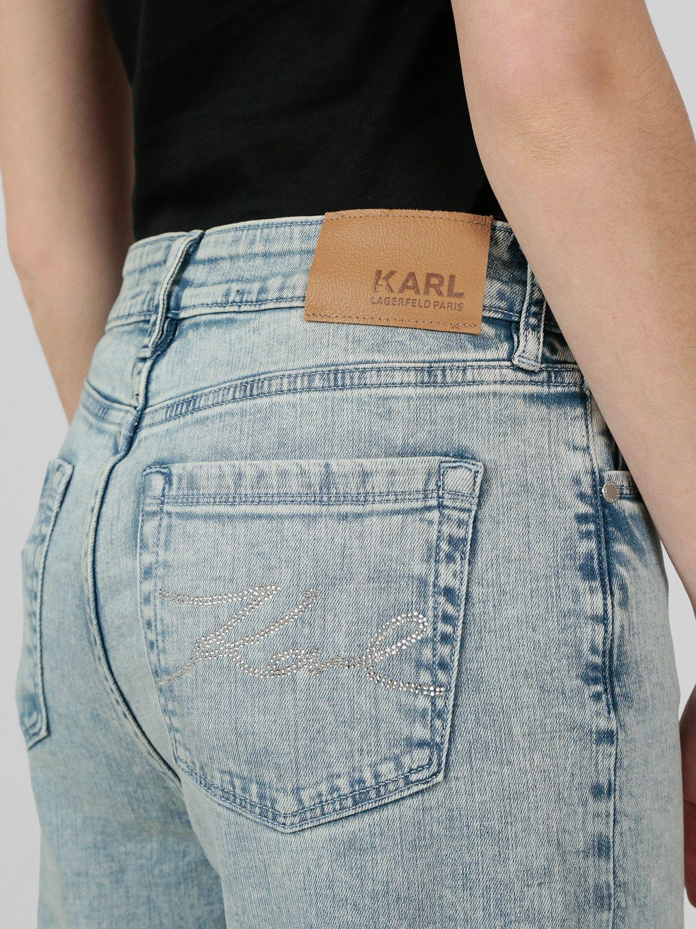 Pantalón denim detalles hotfix Celeste Karl Lagerfeld-4