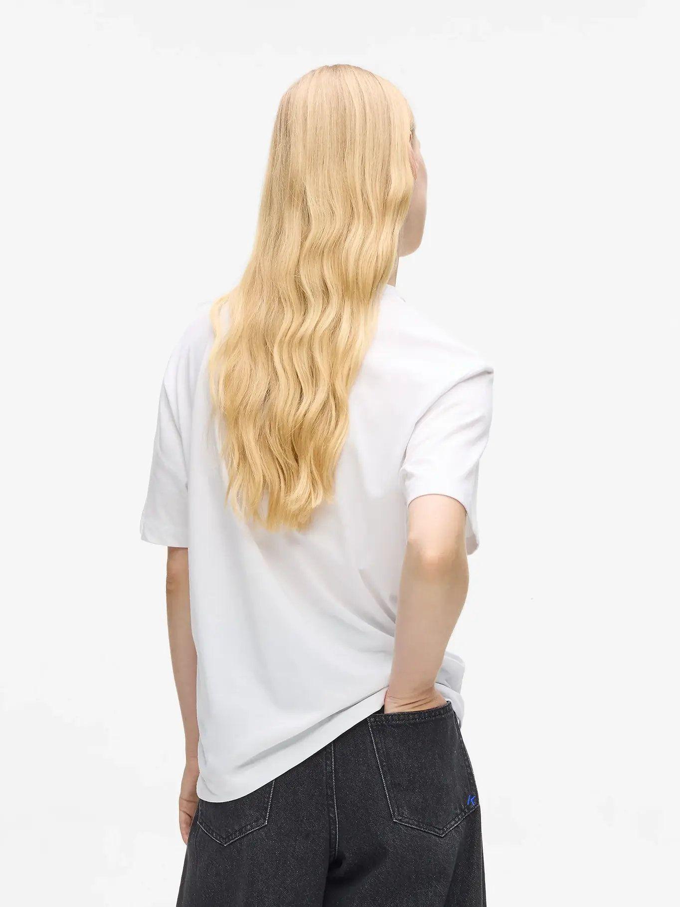 Polera regular con logo outline Blanco Karl Lagerfeld-2