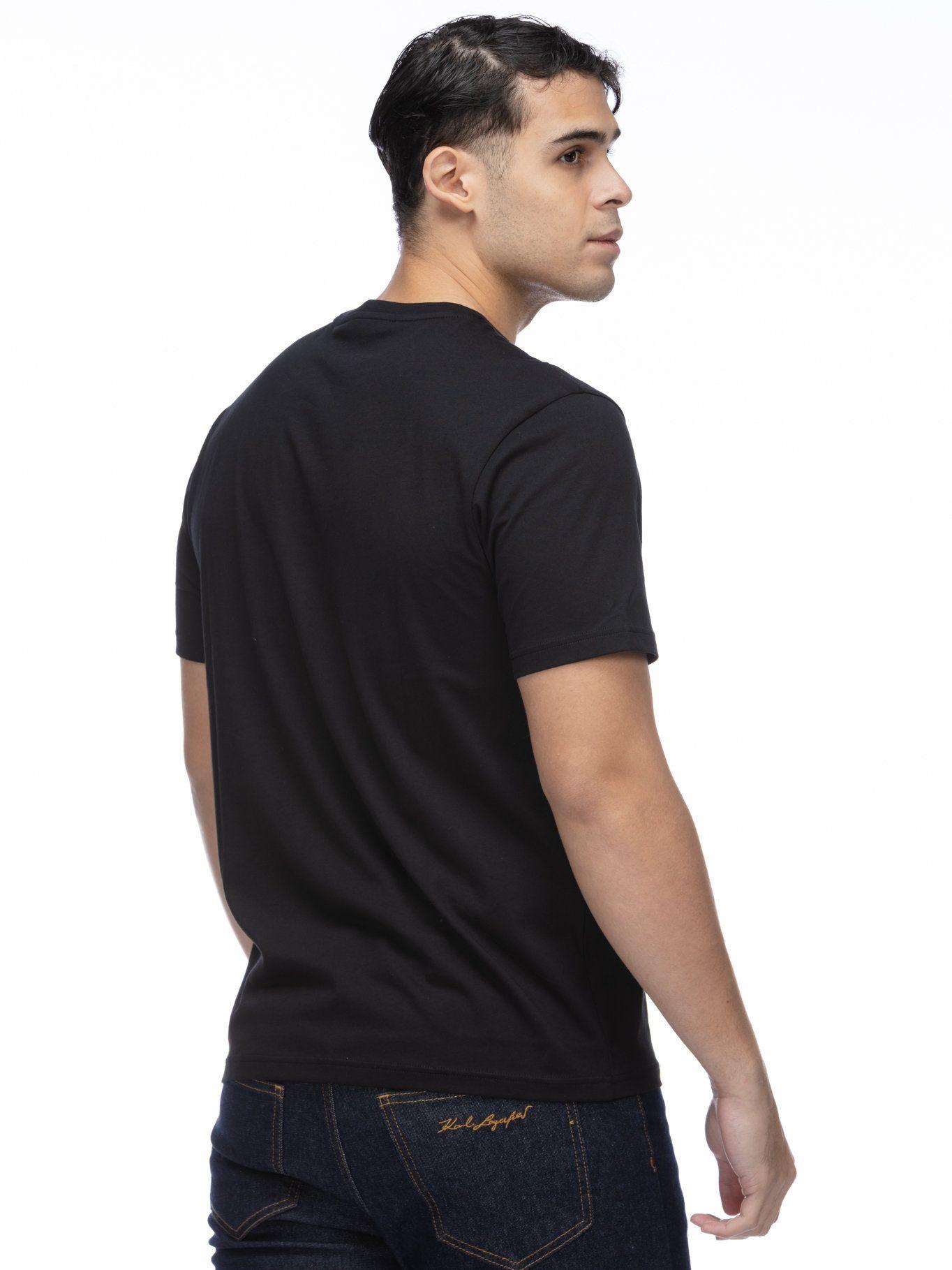 Polera con logo en relieve Negro Karl Lagerfeld-3