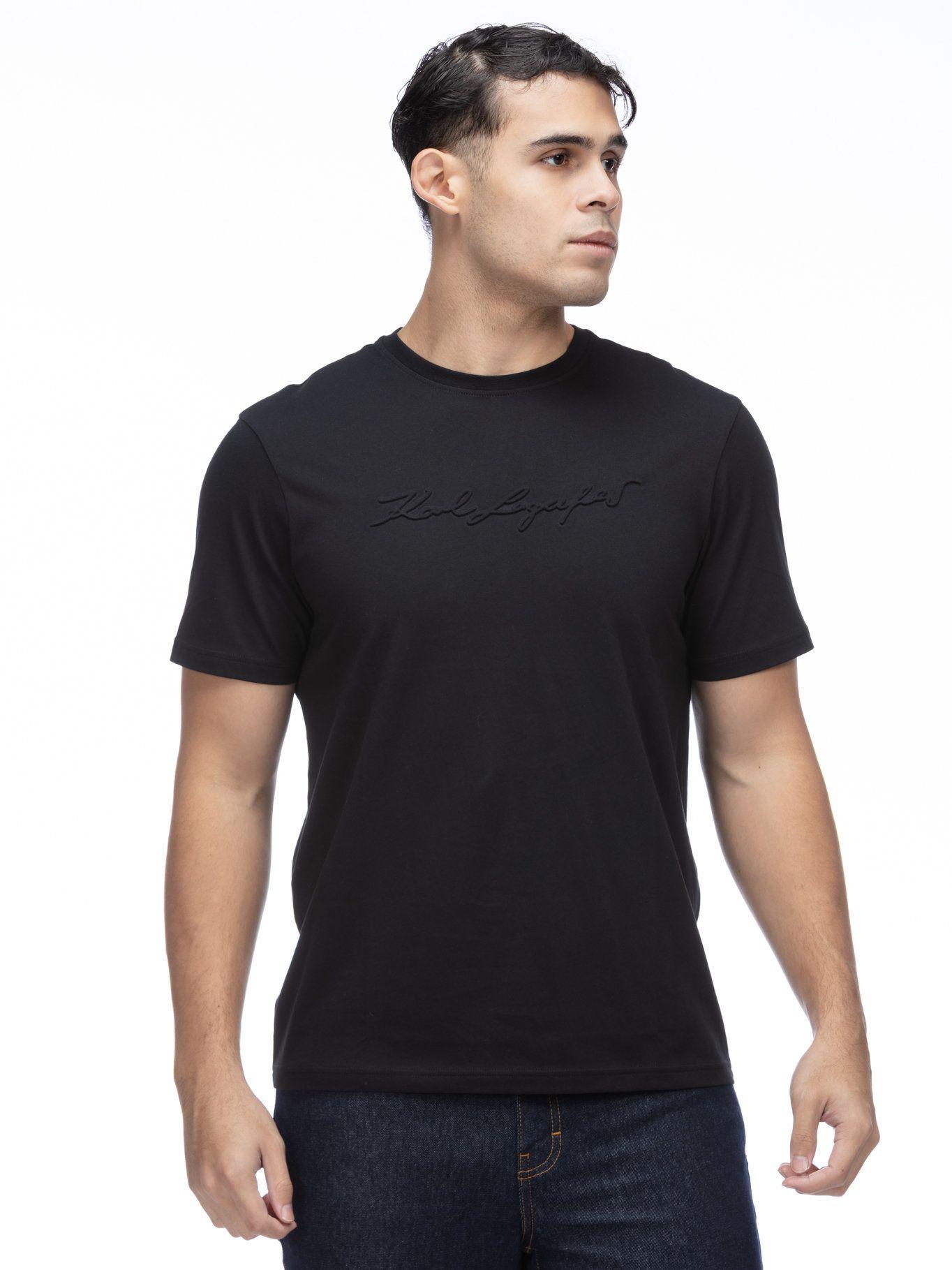 Polera con logo en relieve Negro Karl Lagerfeld-4