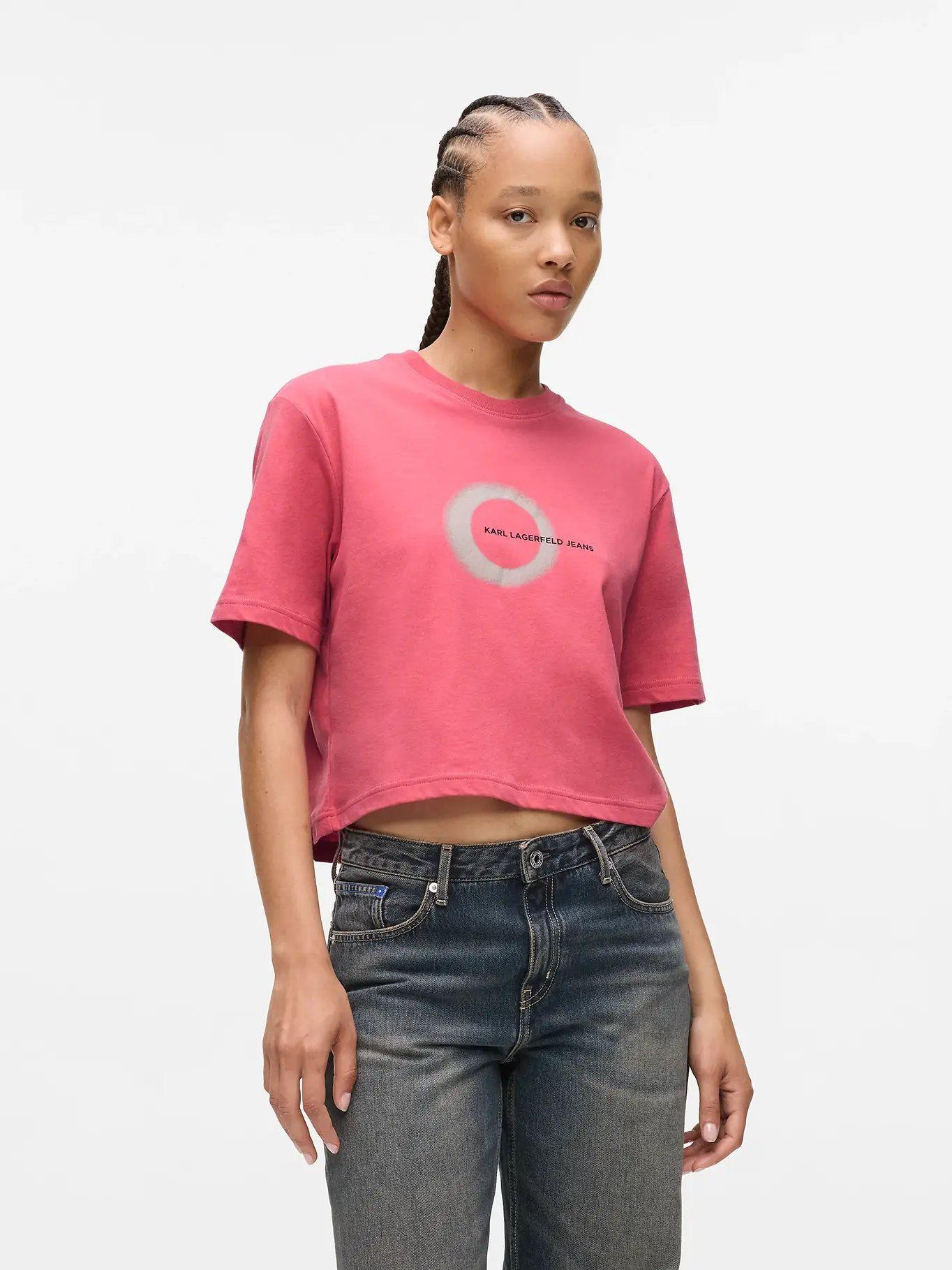 Polera boxy con gráfico eclipse Rosado Karl Lagerfeld-0