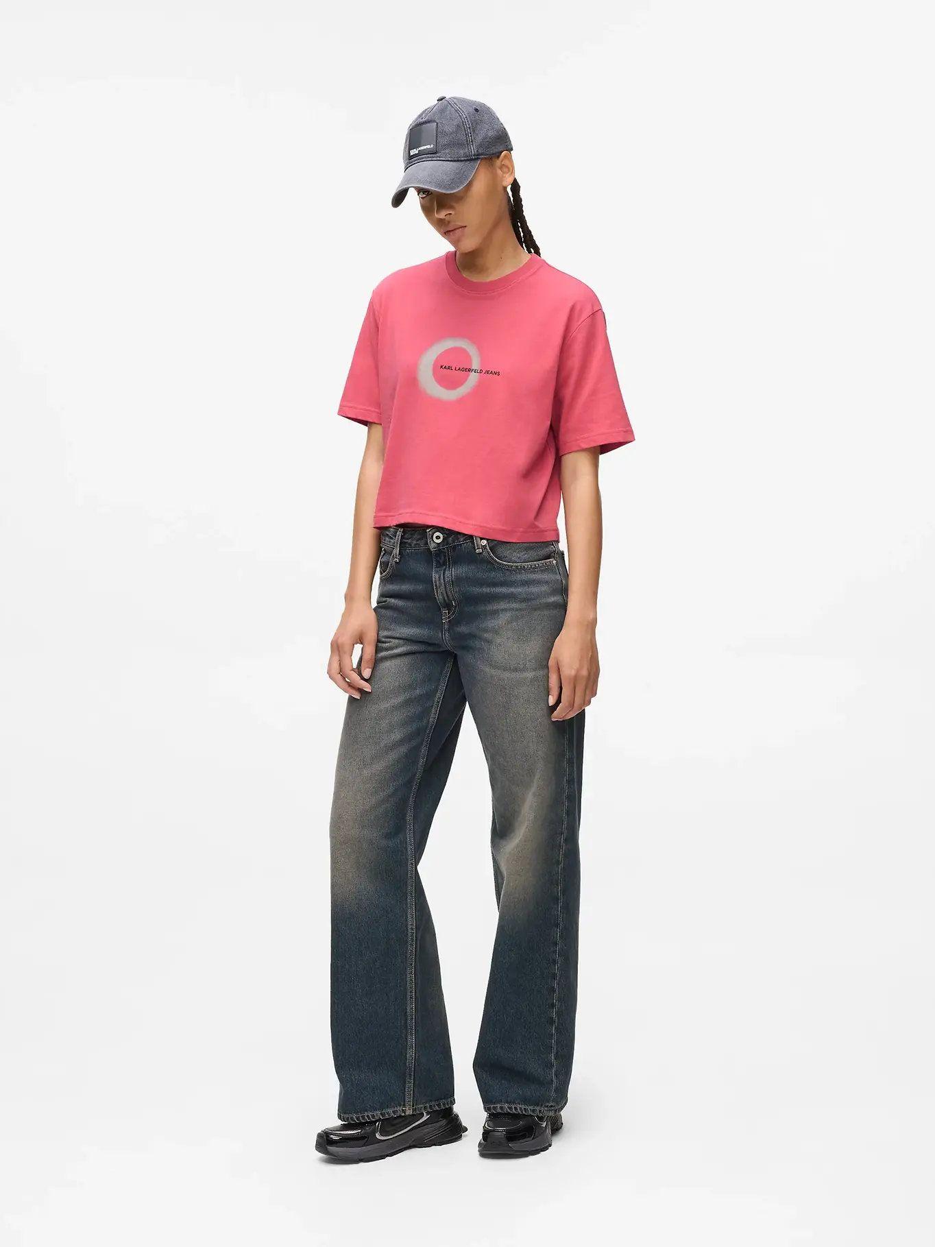 Polera boxy con gráfico eclipse Rosado Karl Lagerfeld-1