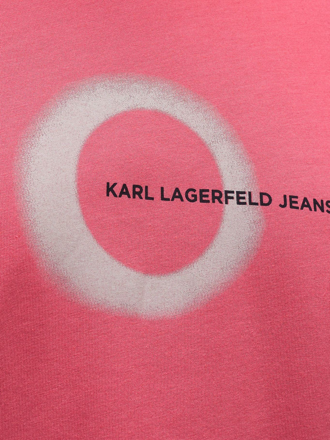 Polera boxy con gráfico eclipse Rosado Karl Lagerfeld-3