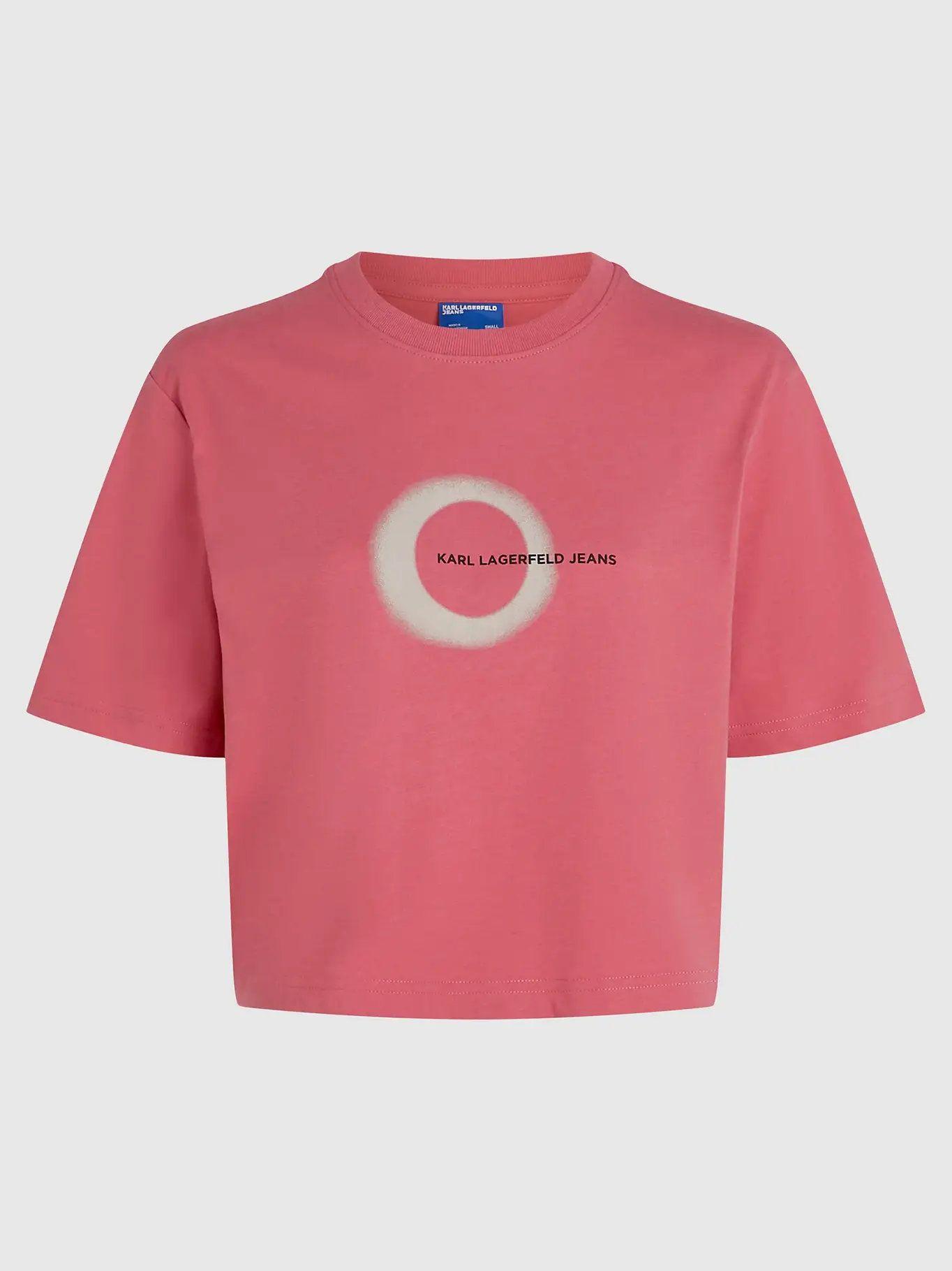 Polera boxy con gráfico eclipse Rosado Karl Lagerfeld-4