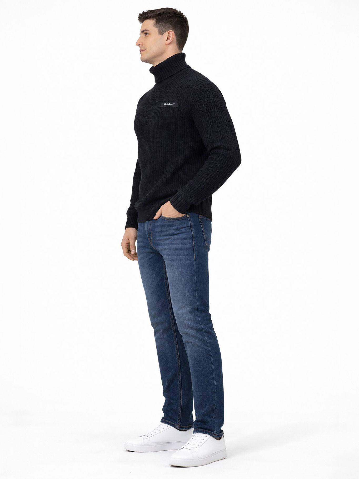 Sweater de cuello alto texturizado Negro Karl Lagerfeld-3