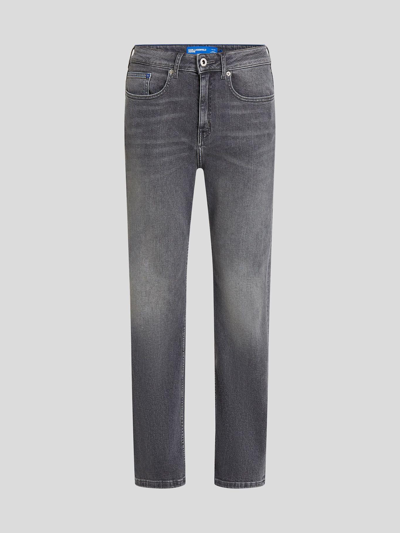 Jeans rectos de talle alto Gris Karl Lagerfeld-4