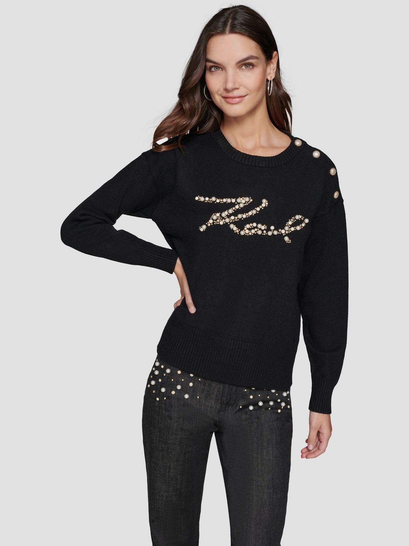 Sweater KARL con perlas Negro-0