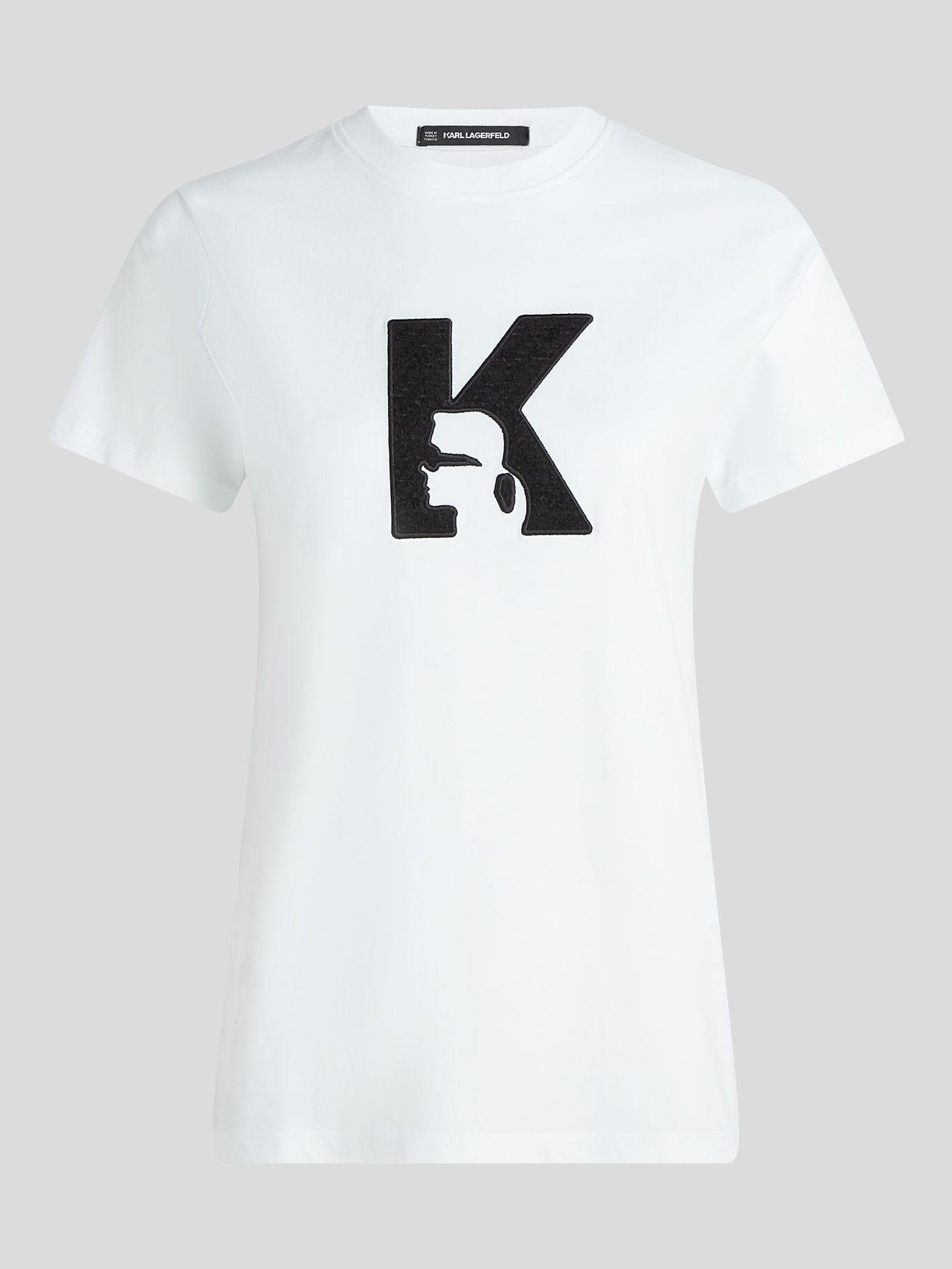Polera con logotipo boucle Blanco Karl Lagerfeld-0