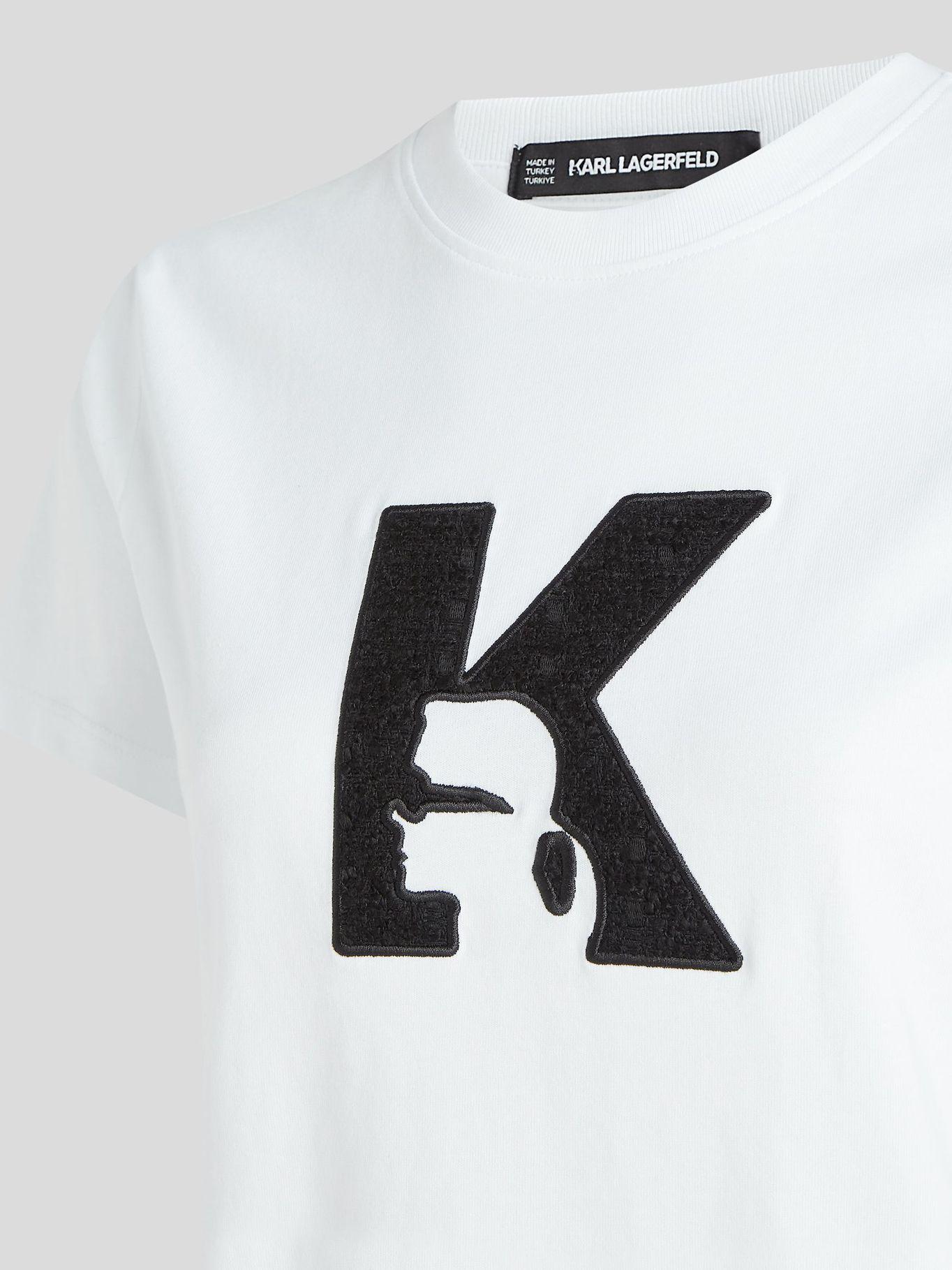 Polera con logotipo boucle Blanco Karl Lagerfeld-2