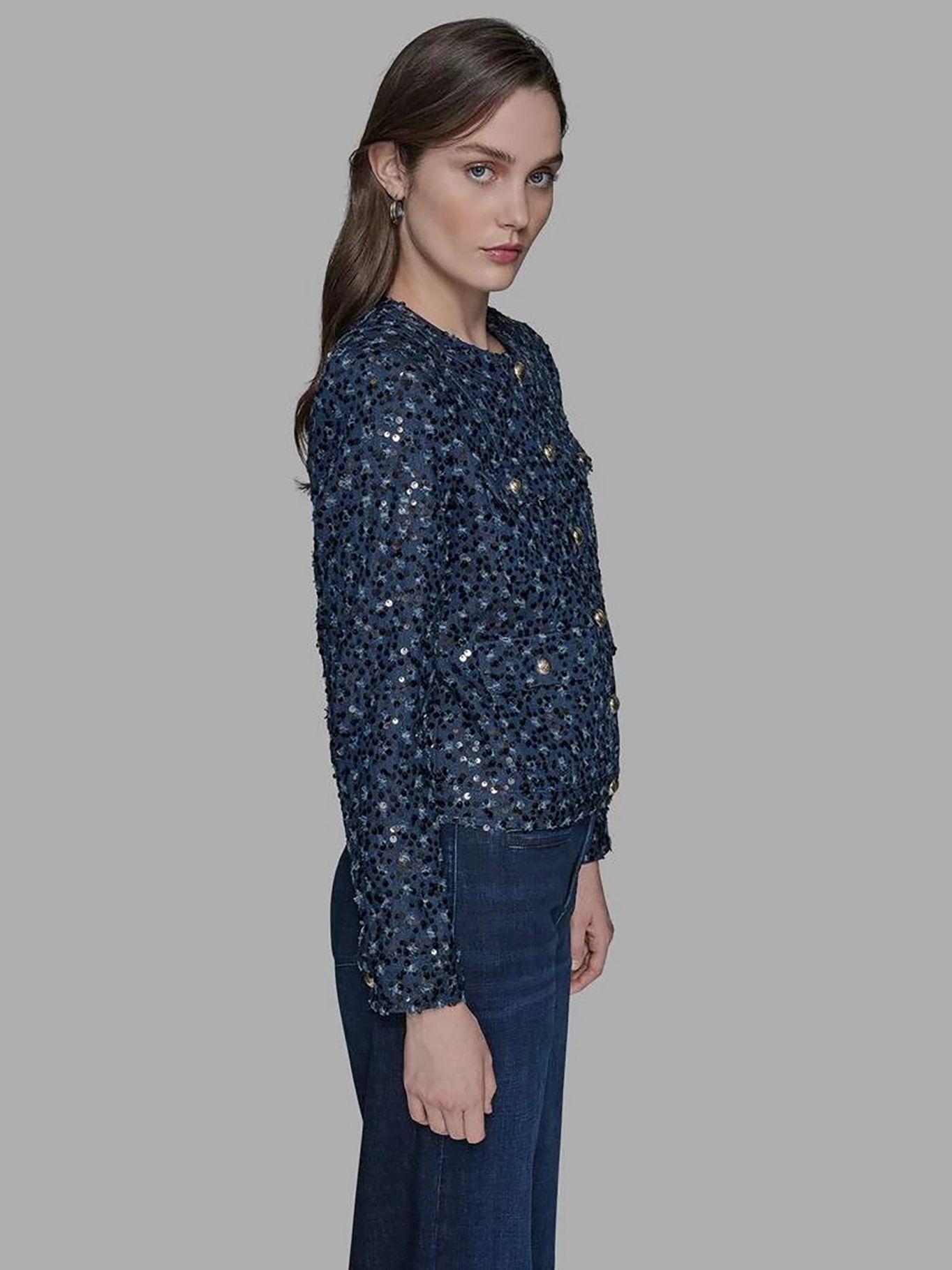 Chaqueta denim croppe Azul Karl Lagerfeld-3