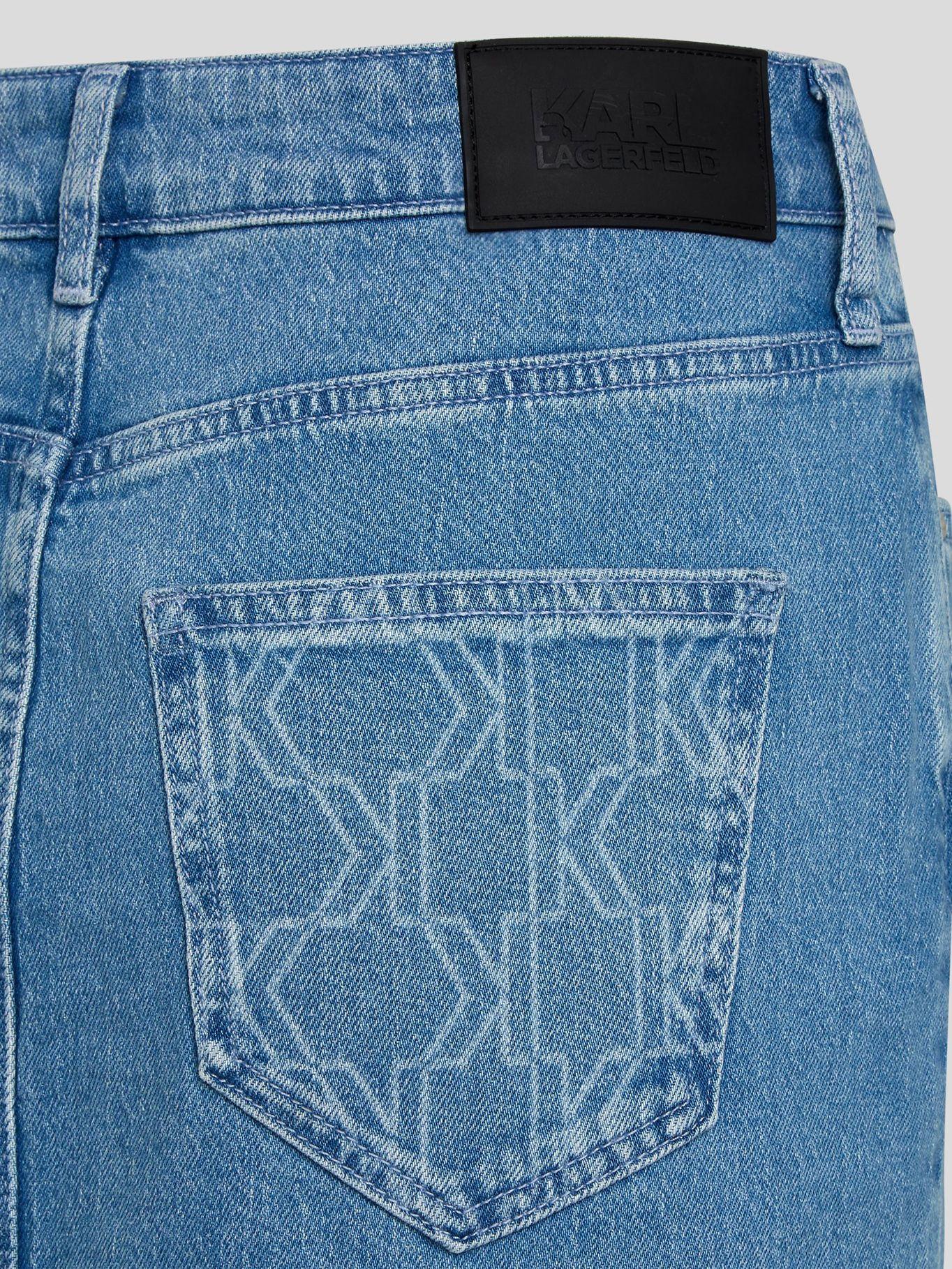 Falda midi denim Azul Karl Lagerfeld-2