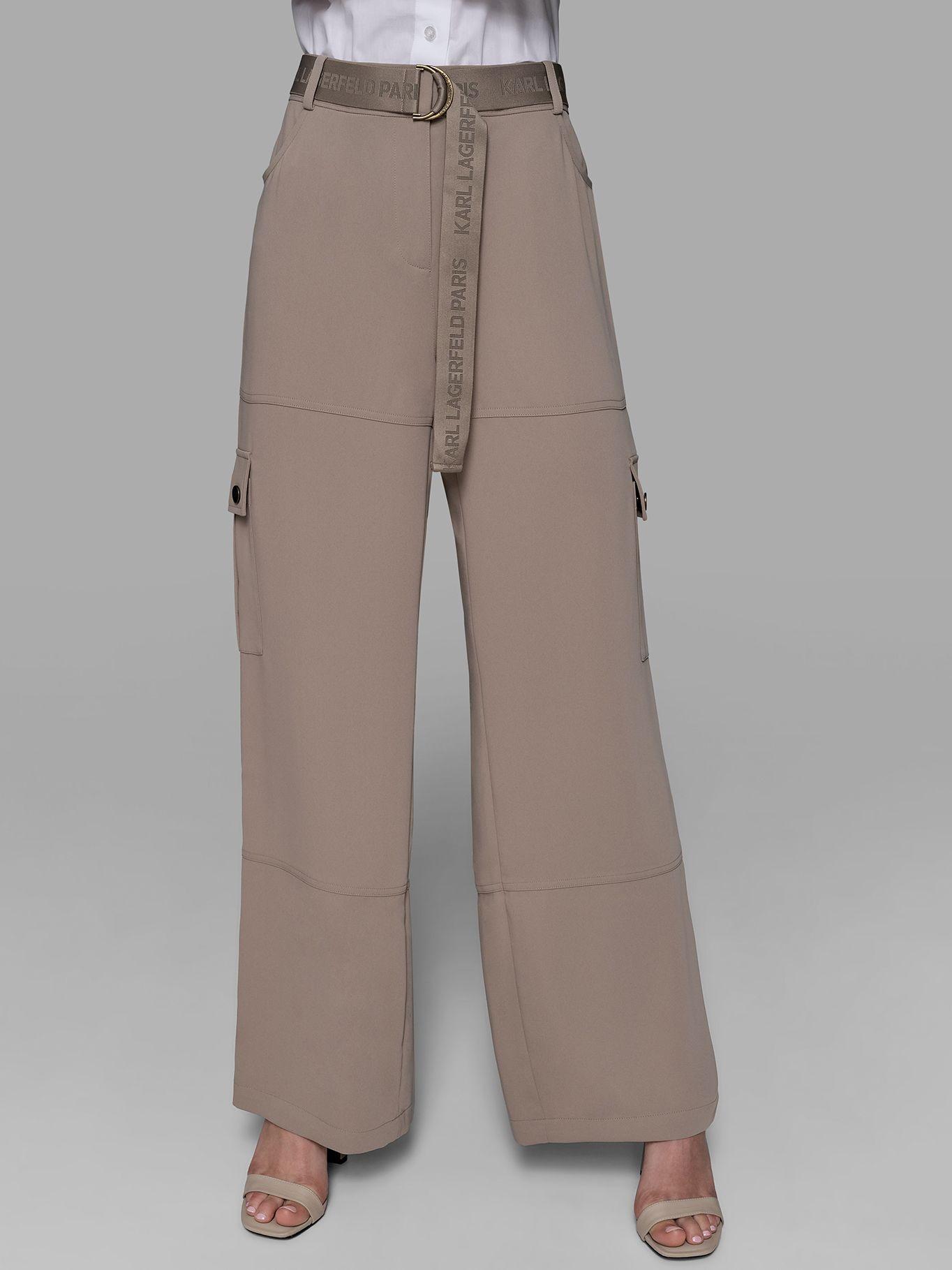 Pantalón cargo cinturón Crema Karl Lagerfeld-1