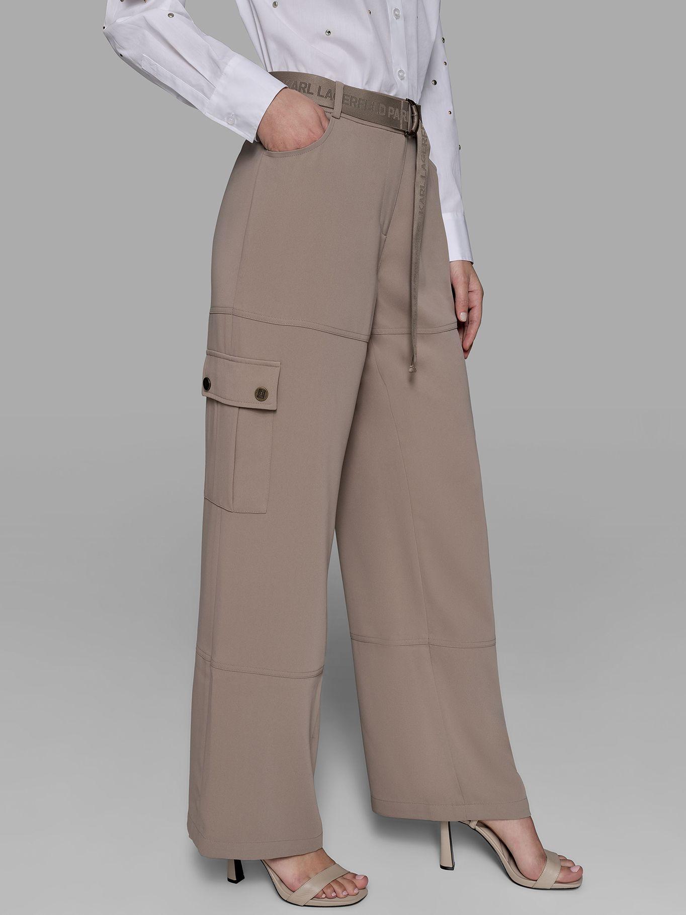 Pantalón cargo cinturón Crema Karl Lagerfeld-3