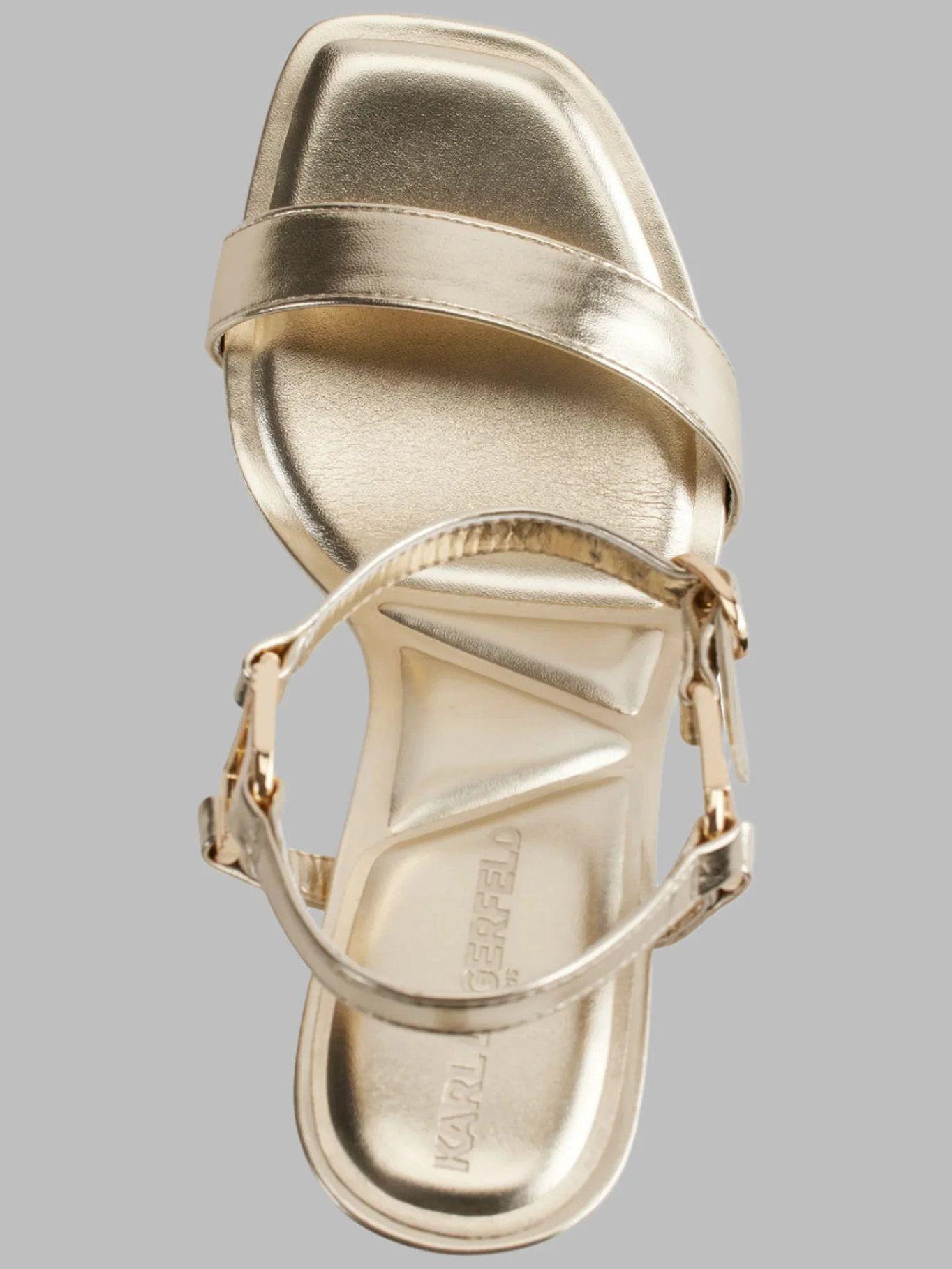 Sandalias tacón tira en tobillo Dorado Karl Lagerfeld-2