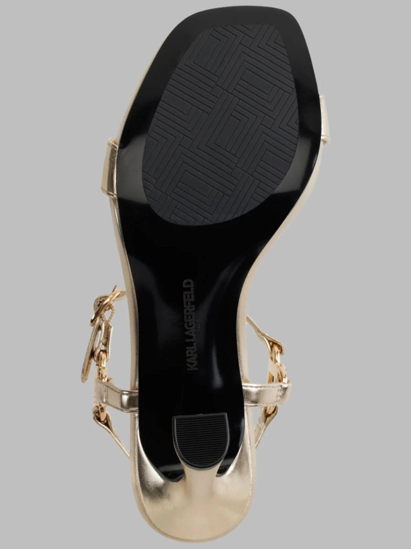 Sandalias tacón tira en tobillo Dorado Karl Lagerfeld-3
