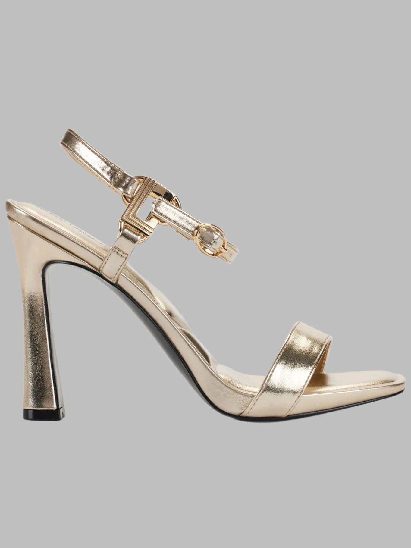 Sandalias tacón tira en tobillo Dorado Karl Lagerfeld-4