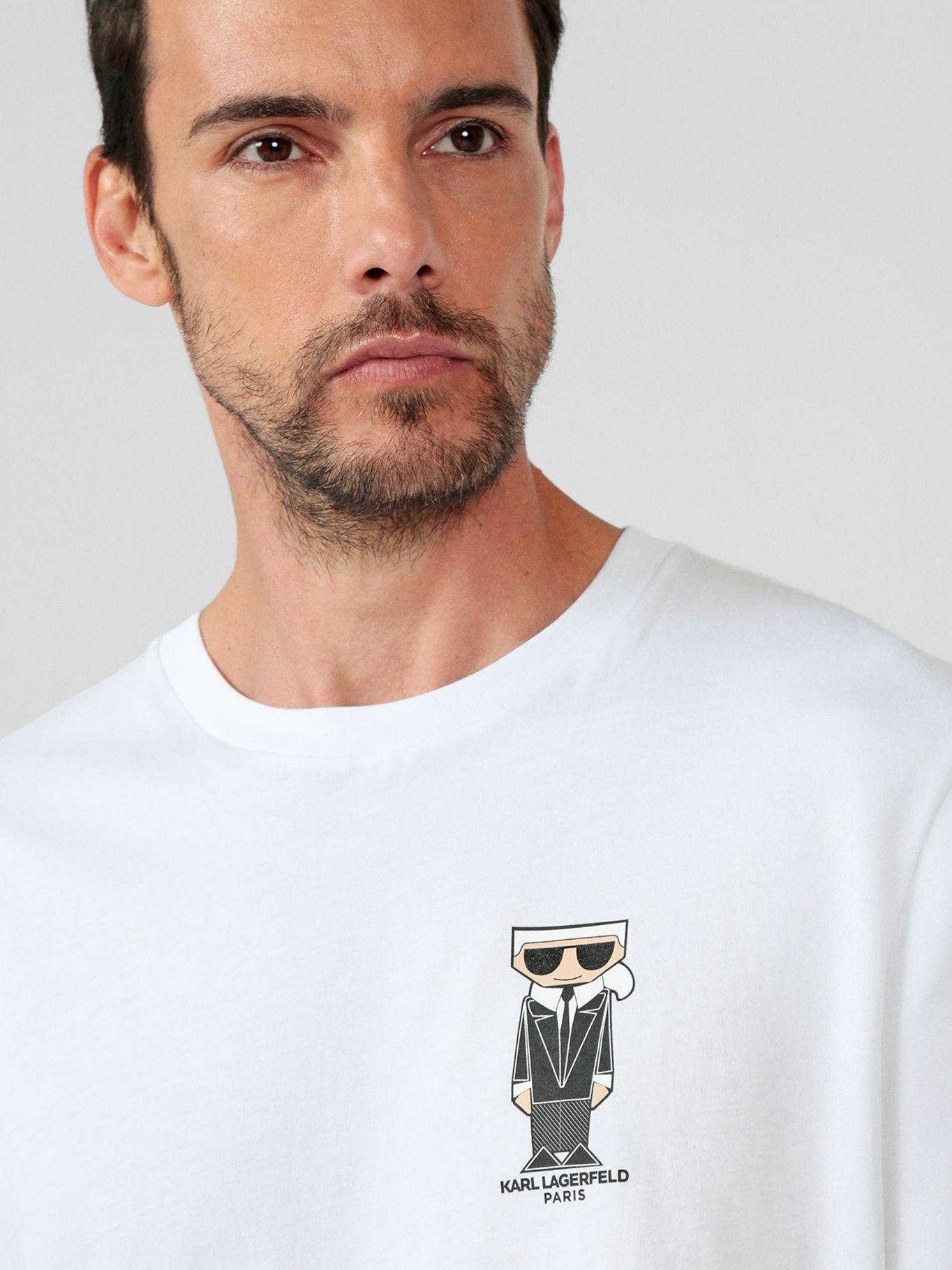 Polera con pequeño estampado-Karl Blanco Karl Lagerfeld-4
