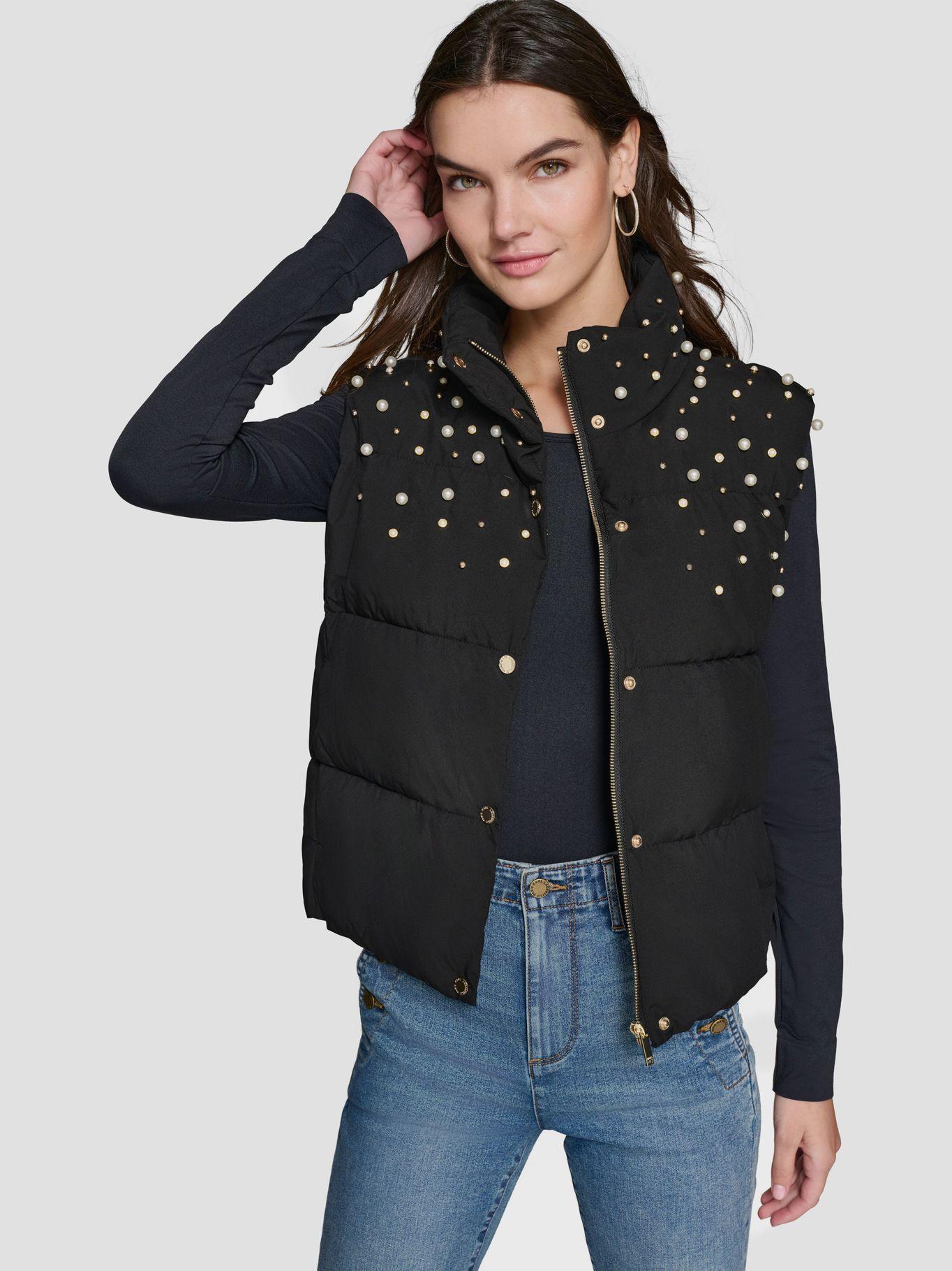 Chaleco con diseño de perlas-0