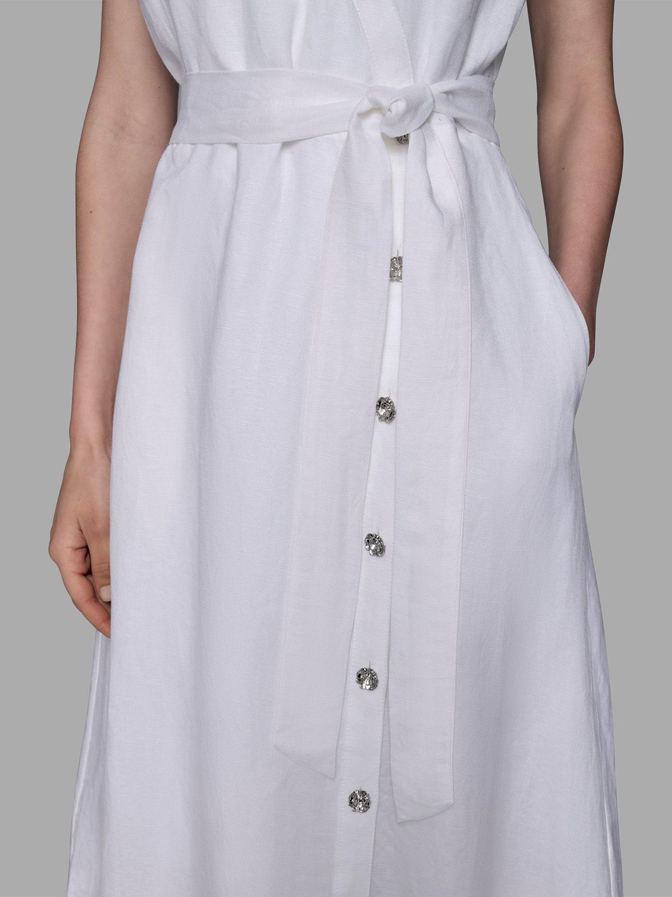 Vestido midi falso escote cruzado Blanco Karl Lagerfeld-5