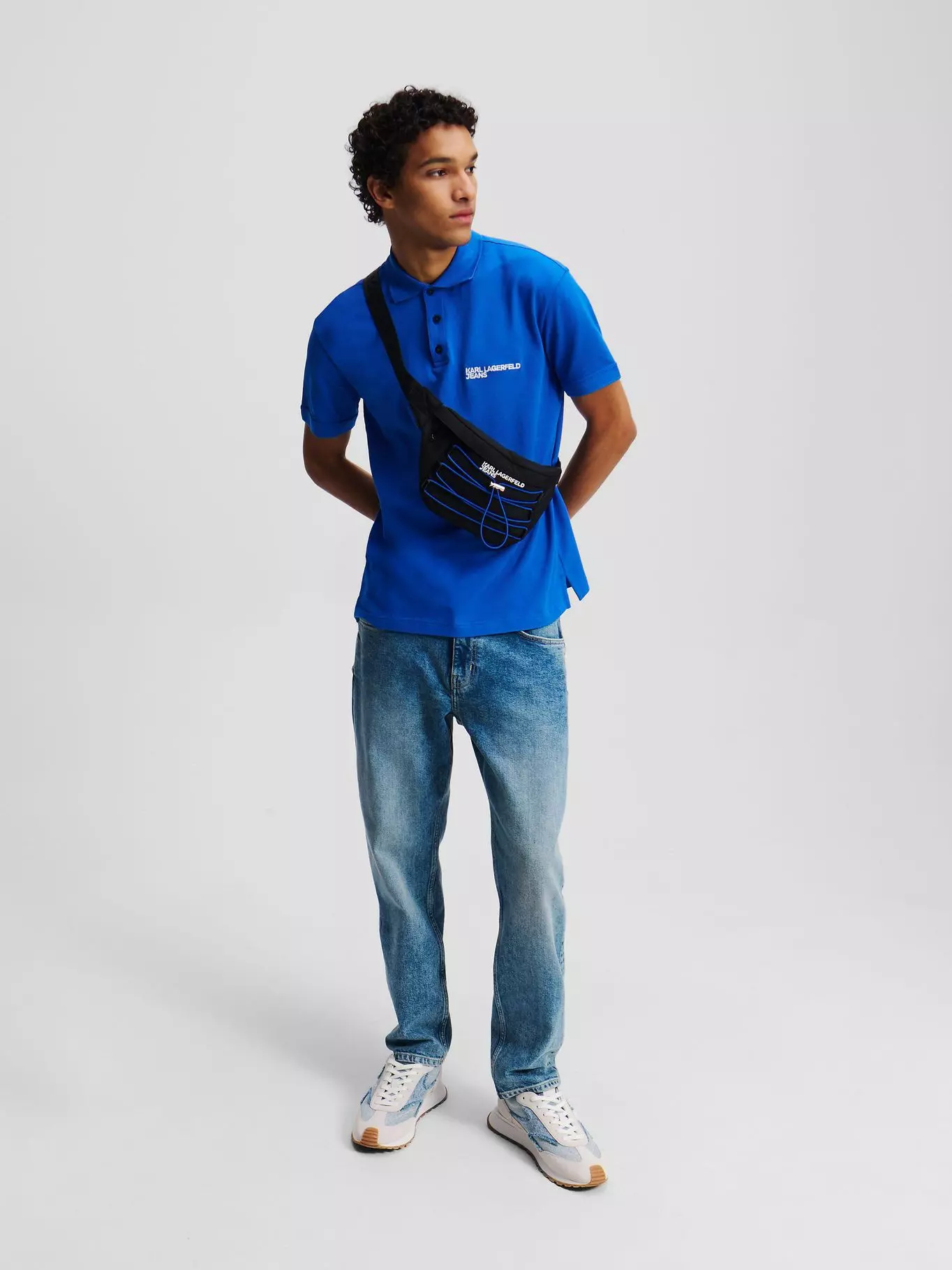Polo regular con logotipo Azul Karl Lagerfeld-1