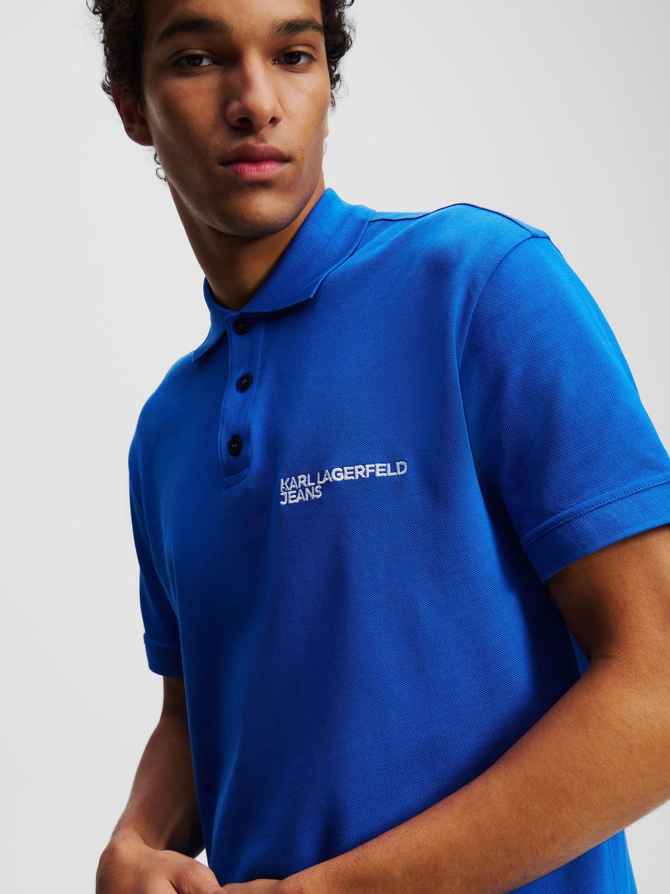 Polo regular con logotipo Azul Karl Lagerfeld-3