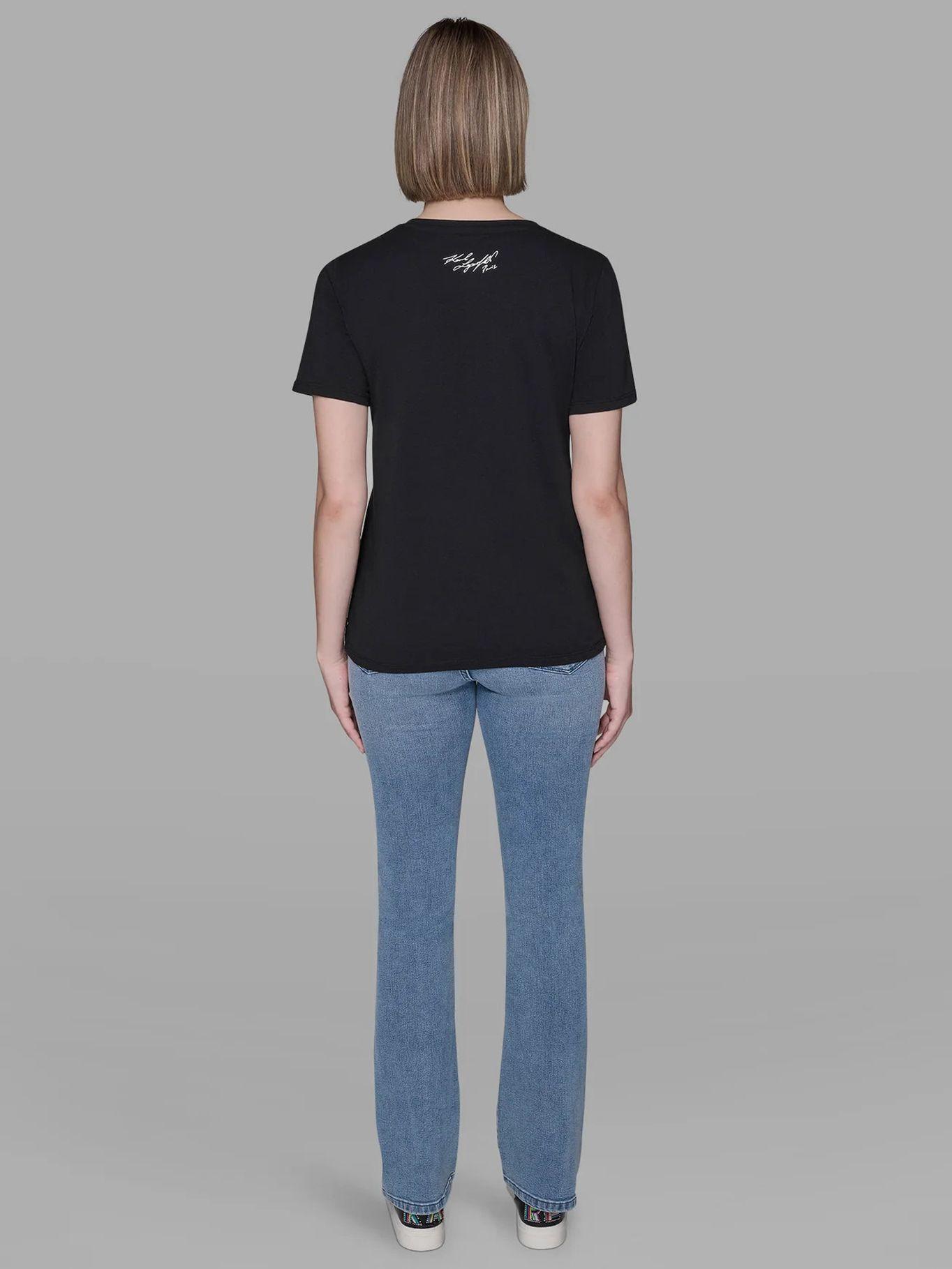 Polera con gráfico de firma de Karl Negro Karl-2