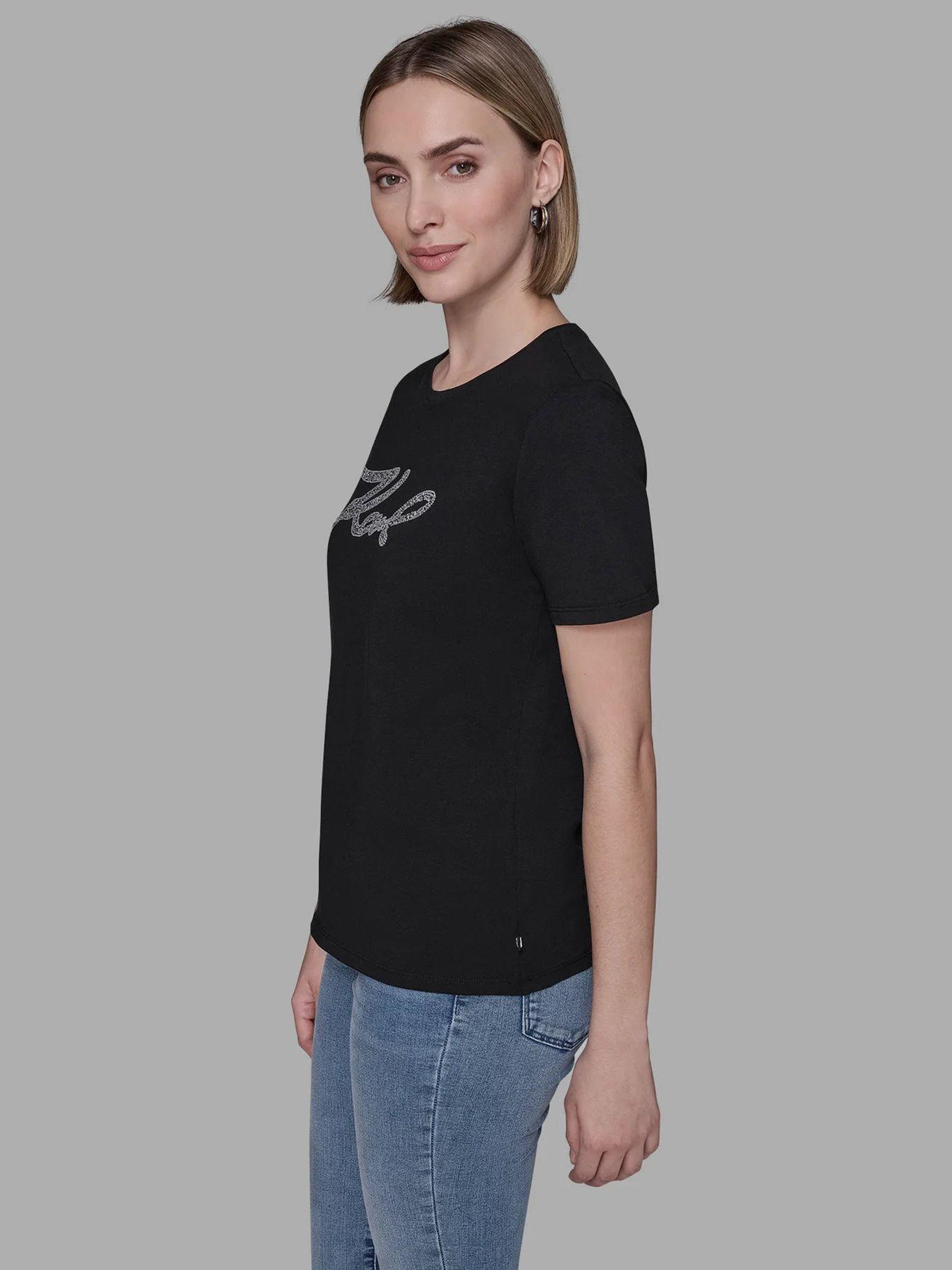 Polera con gráfico de firma de Karl Negro Karl-3