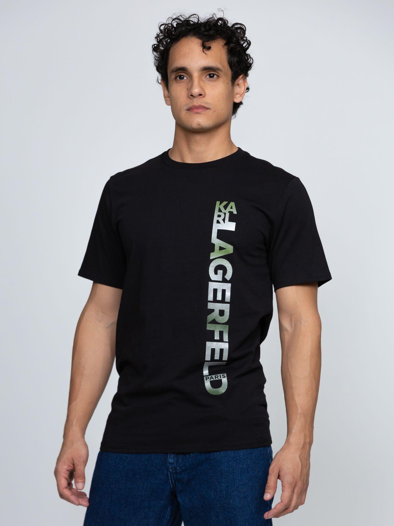 Polera con logo de efecto metálico Negro Karl Lagerfeld-0