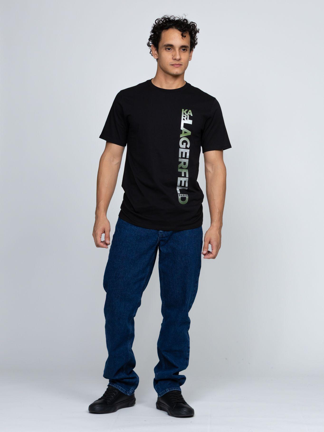 Polera con logo de efecto metálico Negro Karl Lagerfeld-3